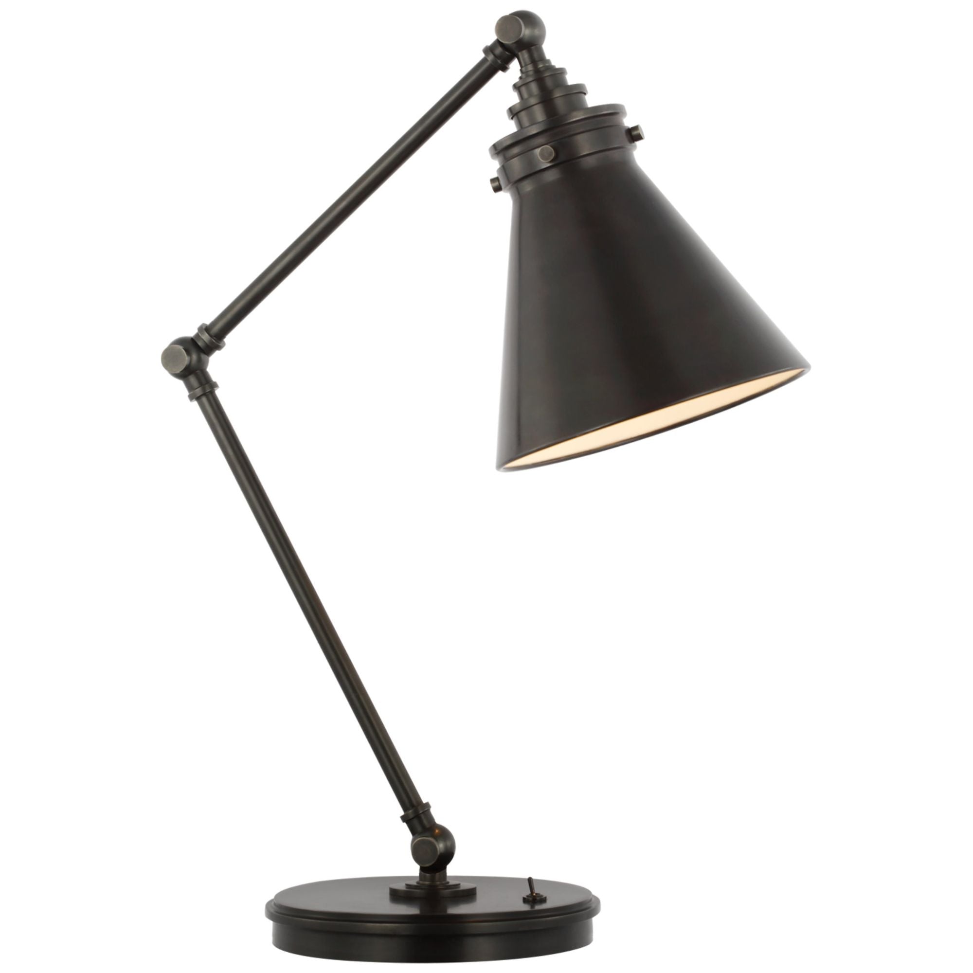 Chapman & Myers Parkington Medium Articulating Desk Lamp in Bronze Table Lamp W7.5" x H19.25" - 22.5"