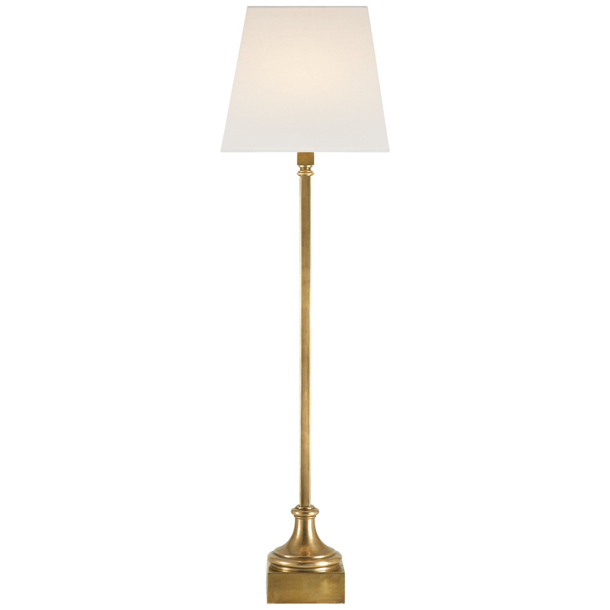 Chapman & Myers Cawdor Buffet Lamp in Antique-Burnished Brass with Linen Shade Table Lamp W9" x H32"