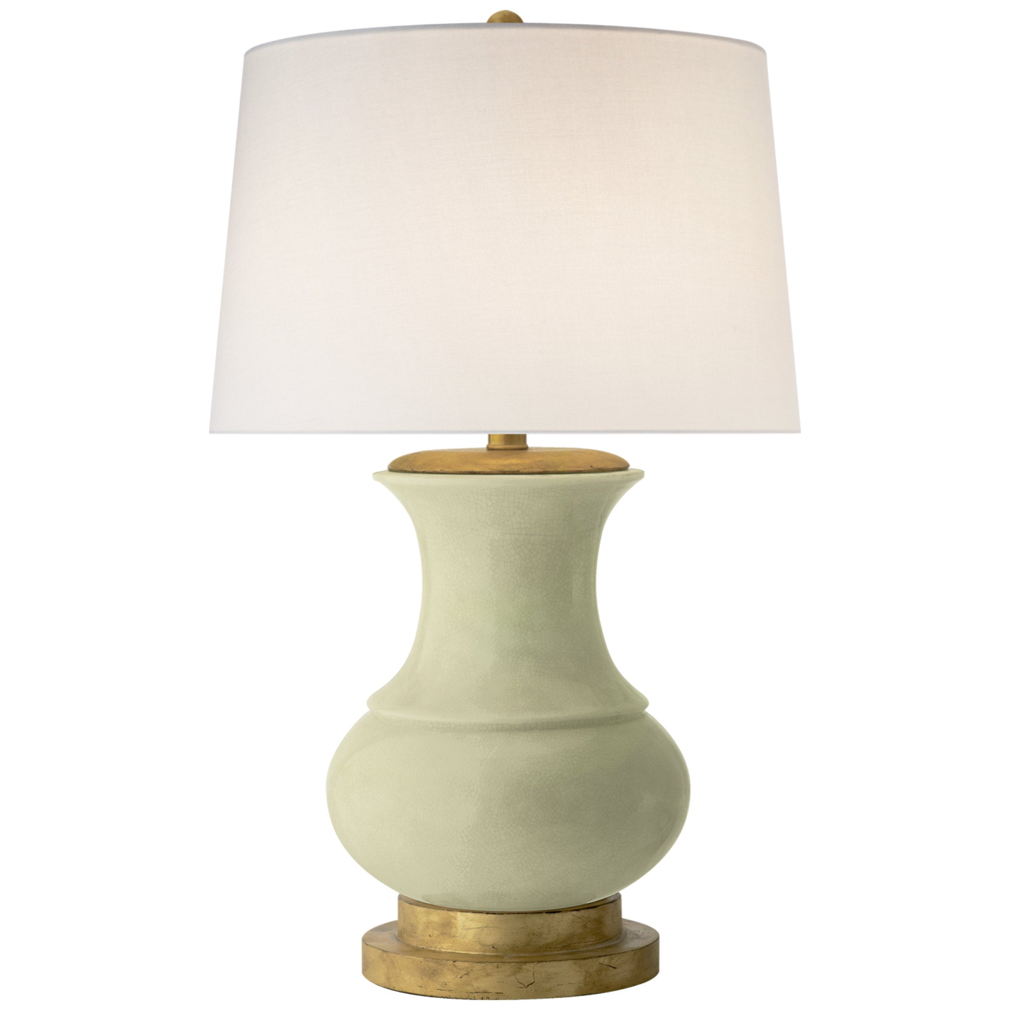 Chapman & Myers Deauville Table Lamp in Celadon Crackle with Linen Shade W18" x H30.25"