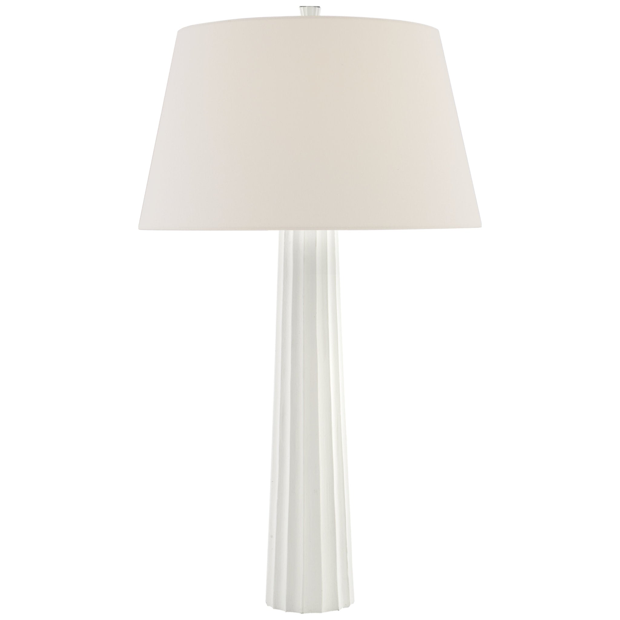 Chapman & Myers Fluted Spire Large Table Lamp in Plaster White with Linen Shade W17" x H32.25"