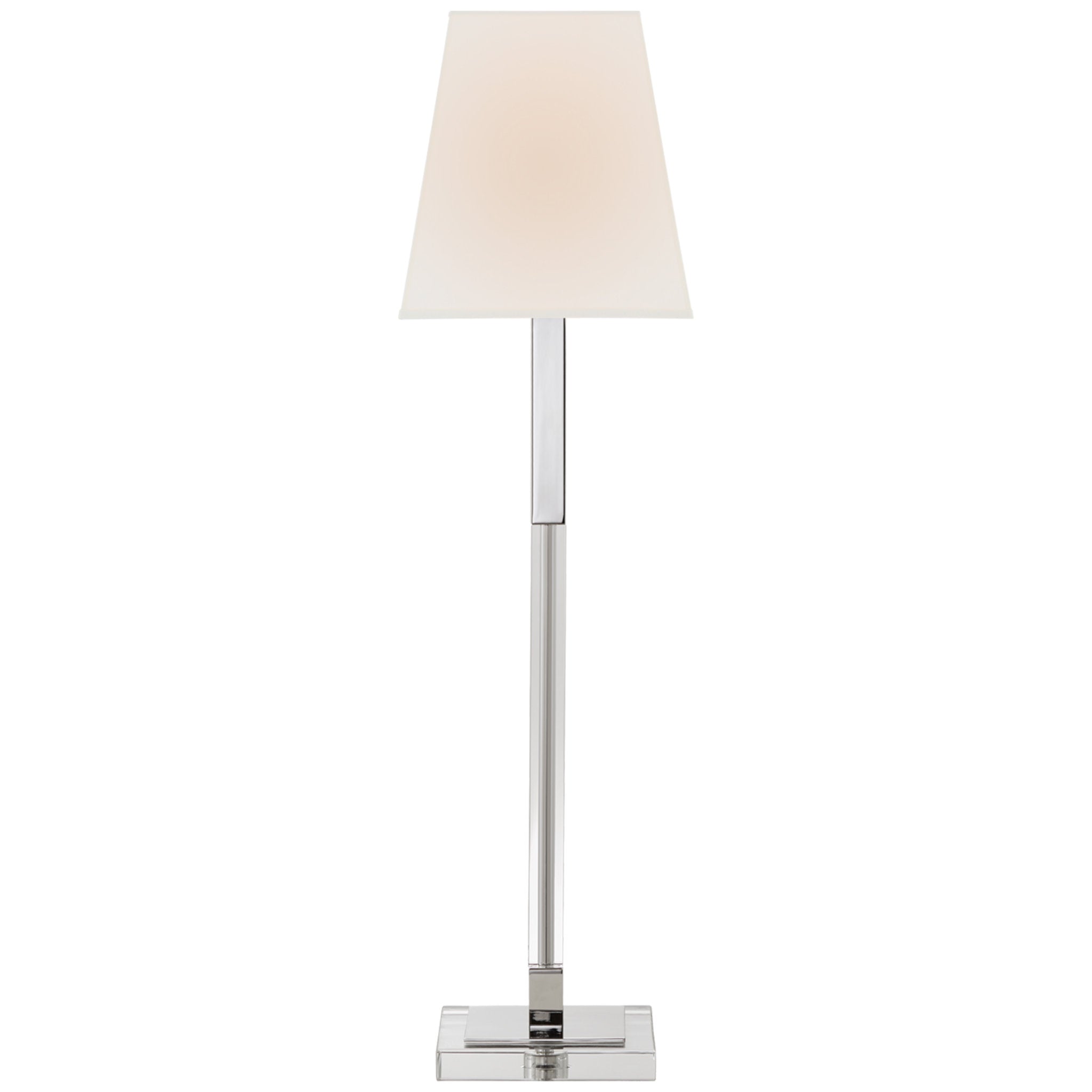 Chapman & Myers Reagan Buffet Lamp in Polished Nickel and Crystal with Linen Shade Table Lamp W8" x H29.75"