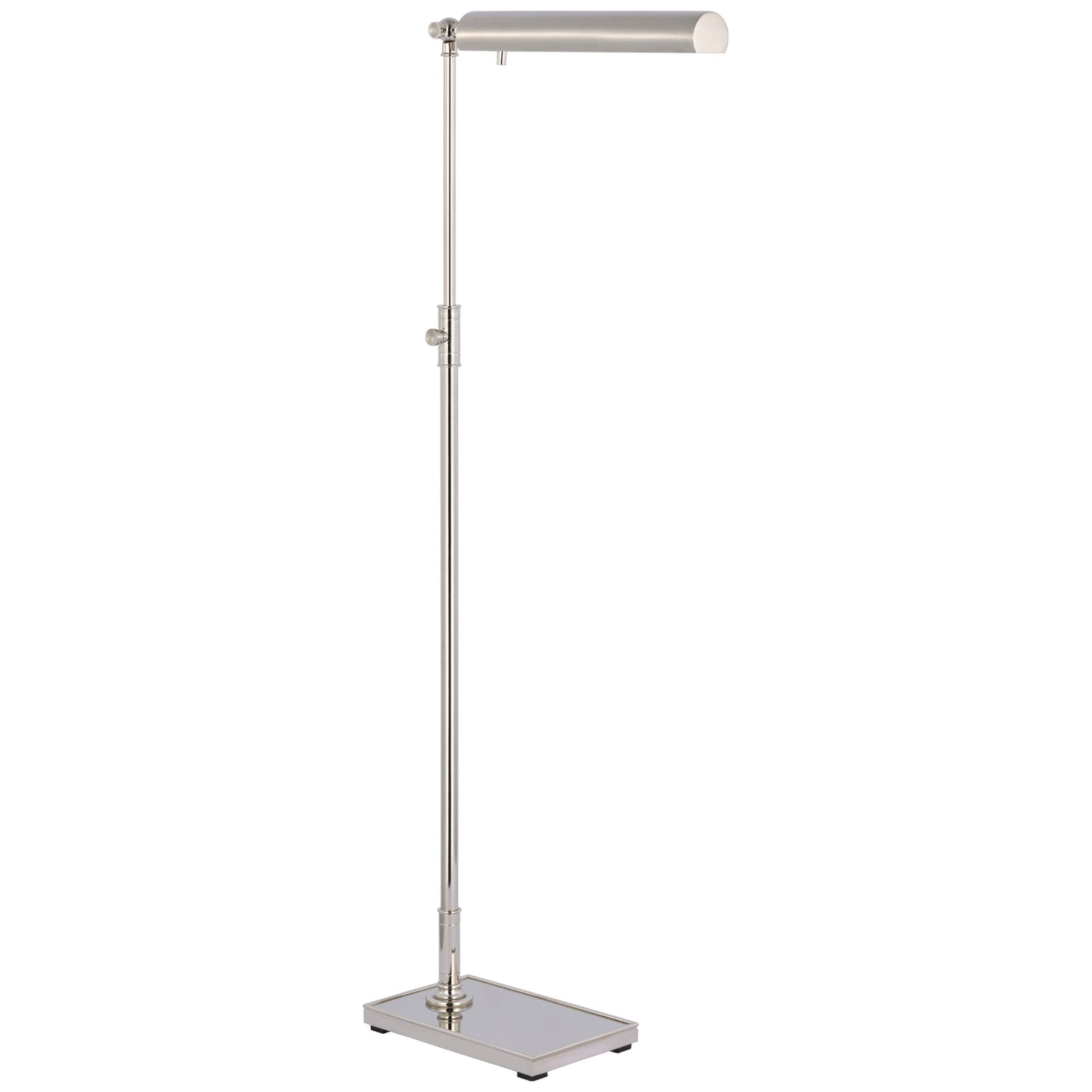 Chapman & Myers Lawton Medium Adjustable Pharmacy Lamp in Polished Nickel Floor Lamp W6" x H41" - 52"