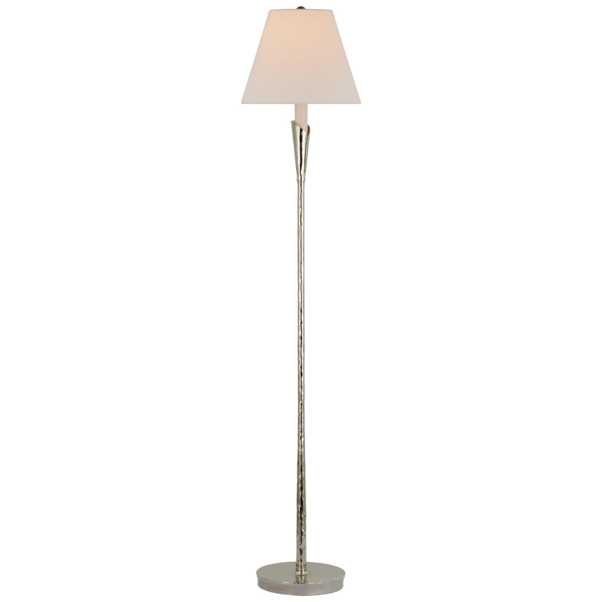 Chapman & Myers Aiden Accent Floor Lamp in Polished Nickel with Linen Shade W10.5" x H52"