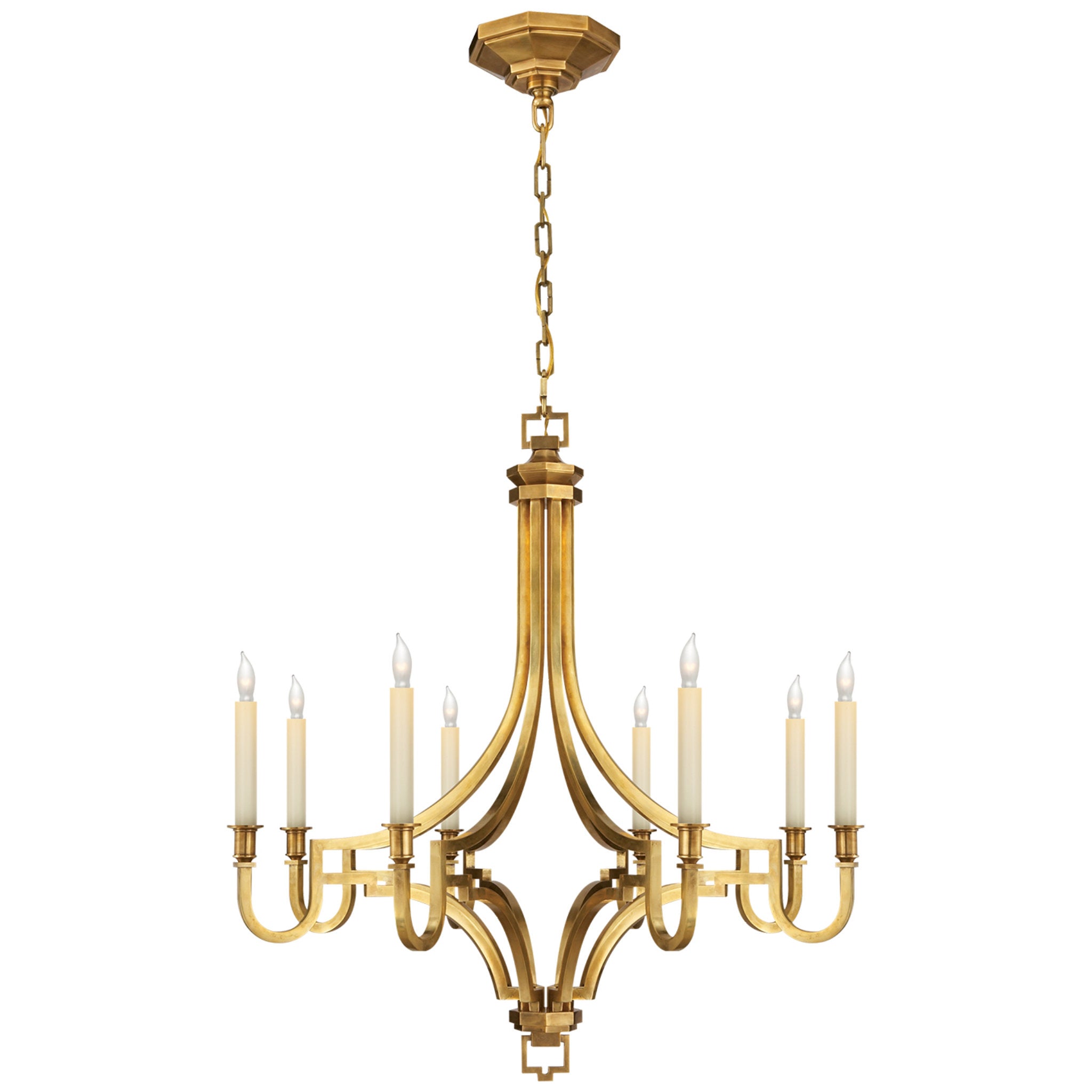 Chapman & Myers Mykonos Medium Chandelier in Antique-Burnished Brass Ceiling Light W25.75" x H29.75"