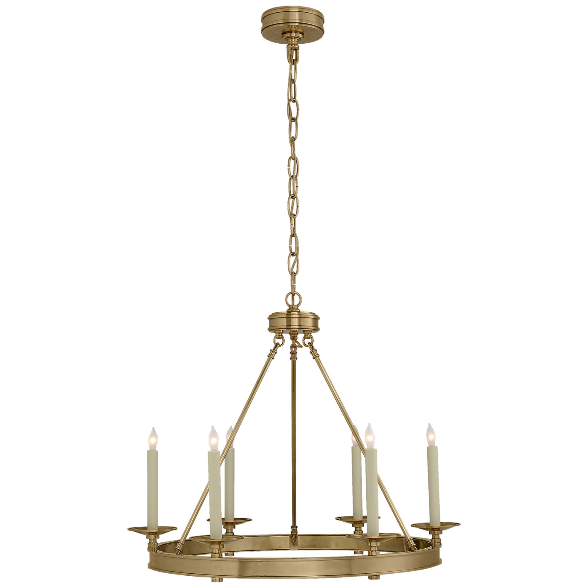 Chapman & Myers Launceton Small Ring Chandelier in Antique- Burnished Brass Ceiling Light W27" x H22"