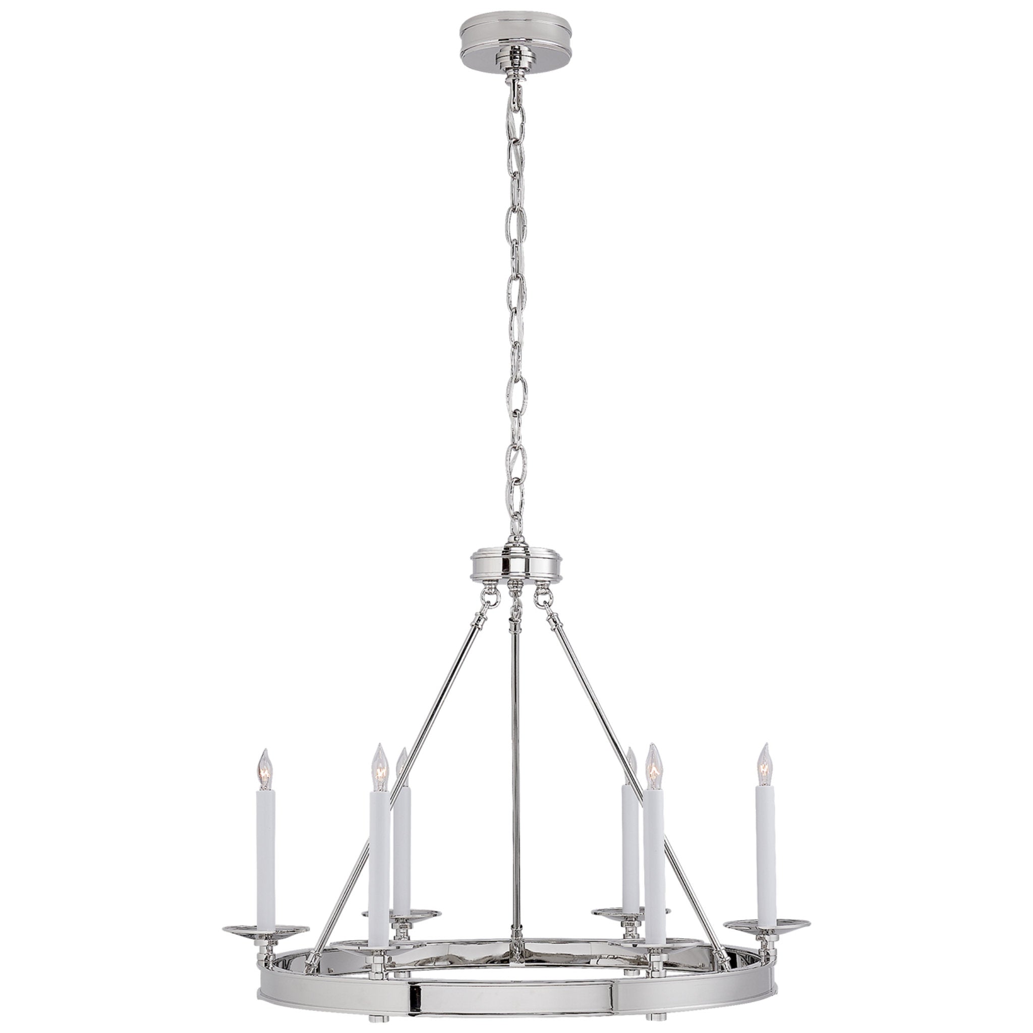 Chapman & Myers Launceton Small Ring Chandelier in Polished Nickel Ceiling Light W27" x H22"