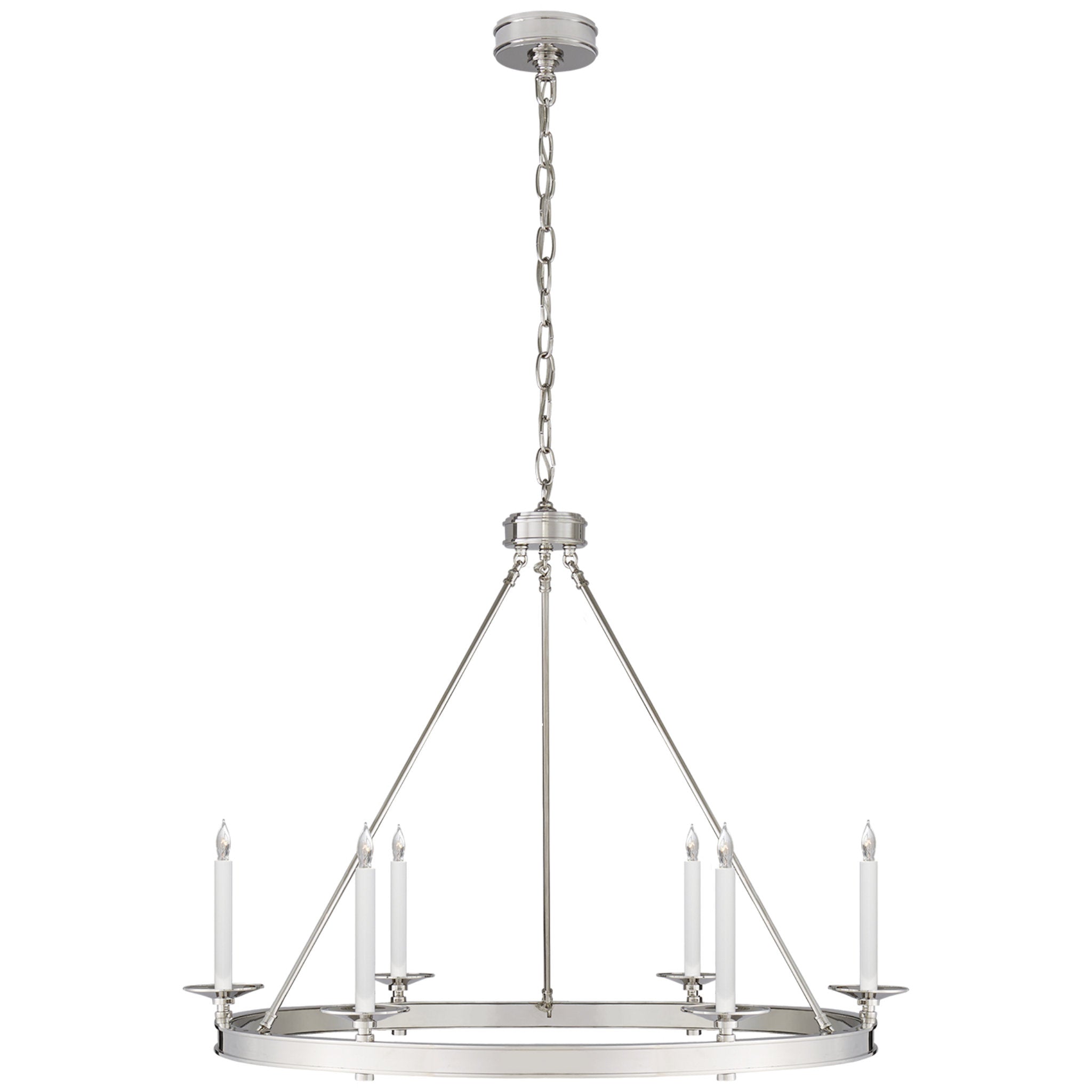 Chapman & Myers Launceton Ring Chandelier in Polished Nickel Ceiling Light W36" x H28.25"