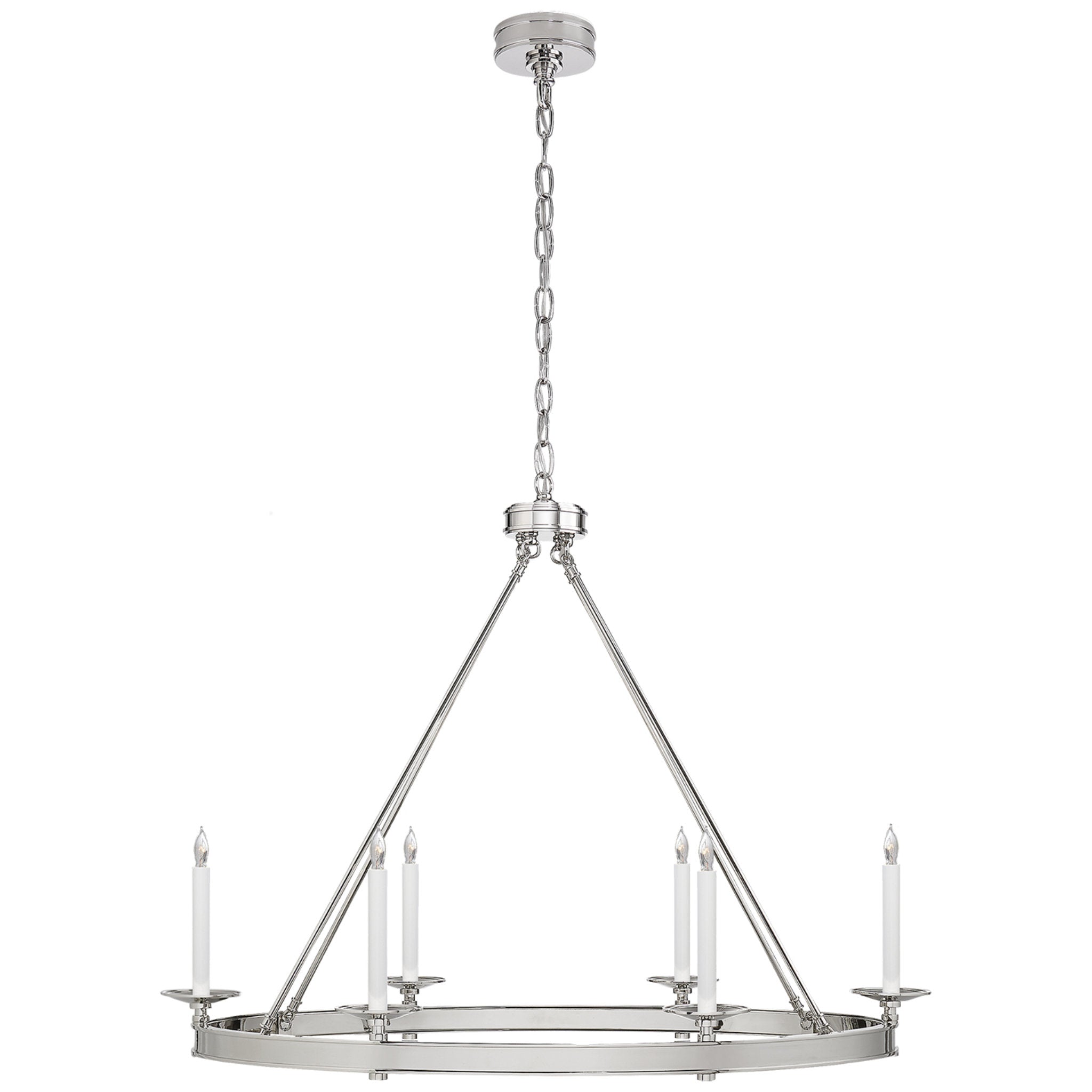 Chapman & Myers Launceton Large Oval Chandelier in Polished Nickel Ceiling Light W39" x H28.25"