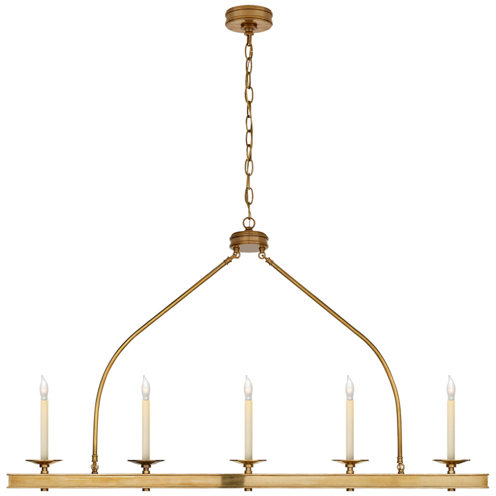 Chapman & Myers Launceton Large Linear Pendant in Antique-Burnished Brass Ceiling Light W52"