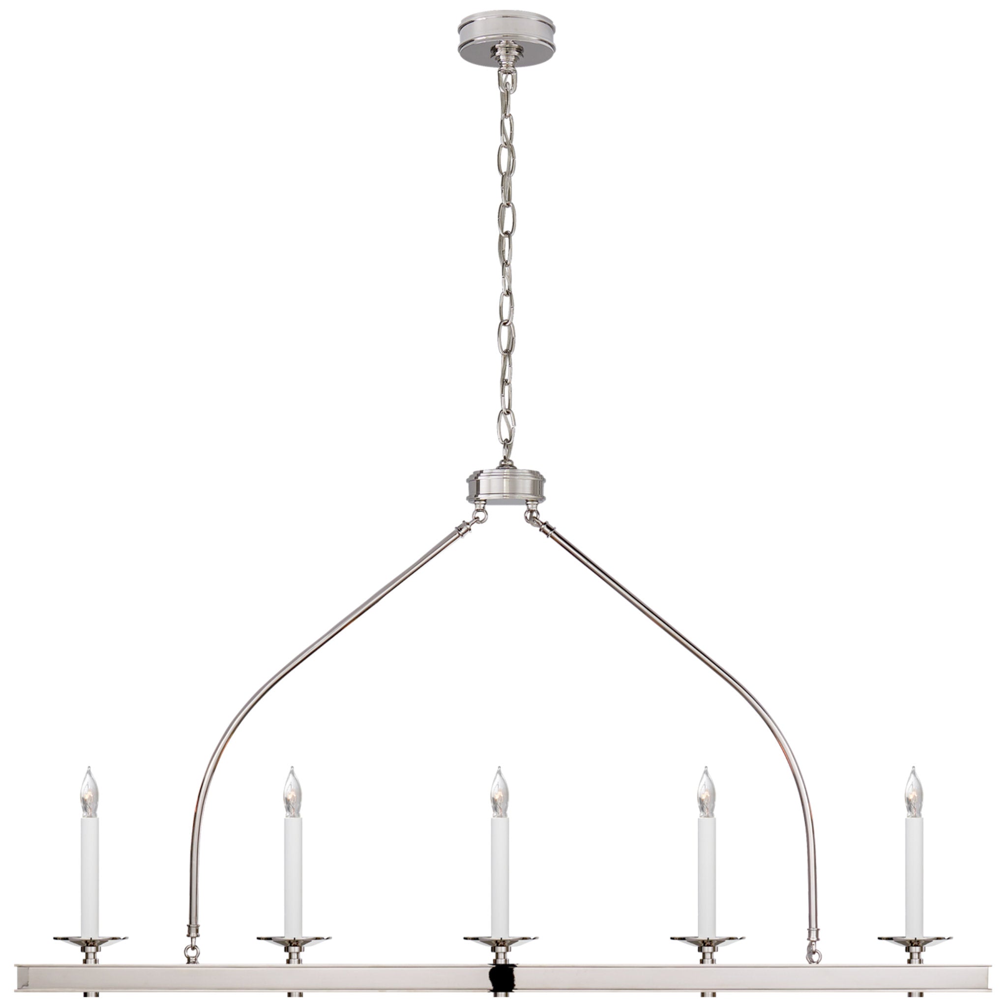 Chapman & Myers Launceton Large Linear Pendant in Polished Nickel Ceiling Light W52"