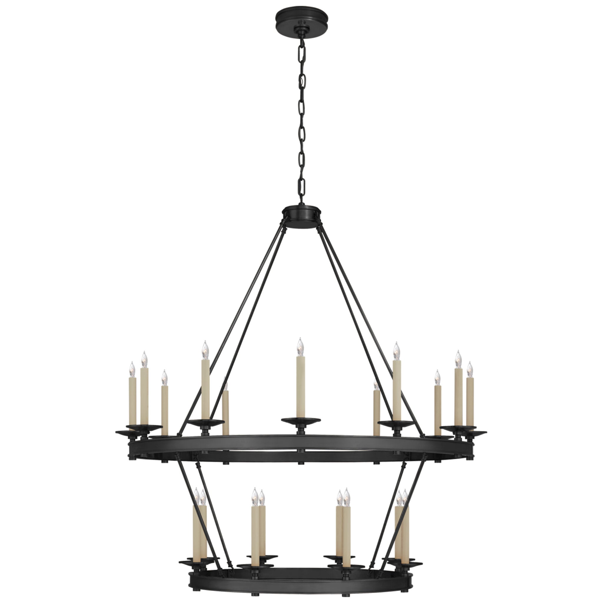 Chapman & Myers Launceton Large Two Tiered Chandelier in Bronze Ceiling Light W43.25" x H47.5"