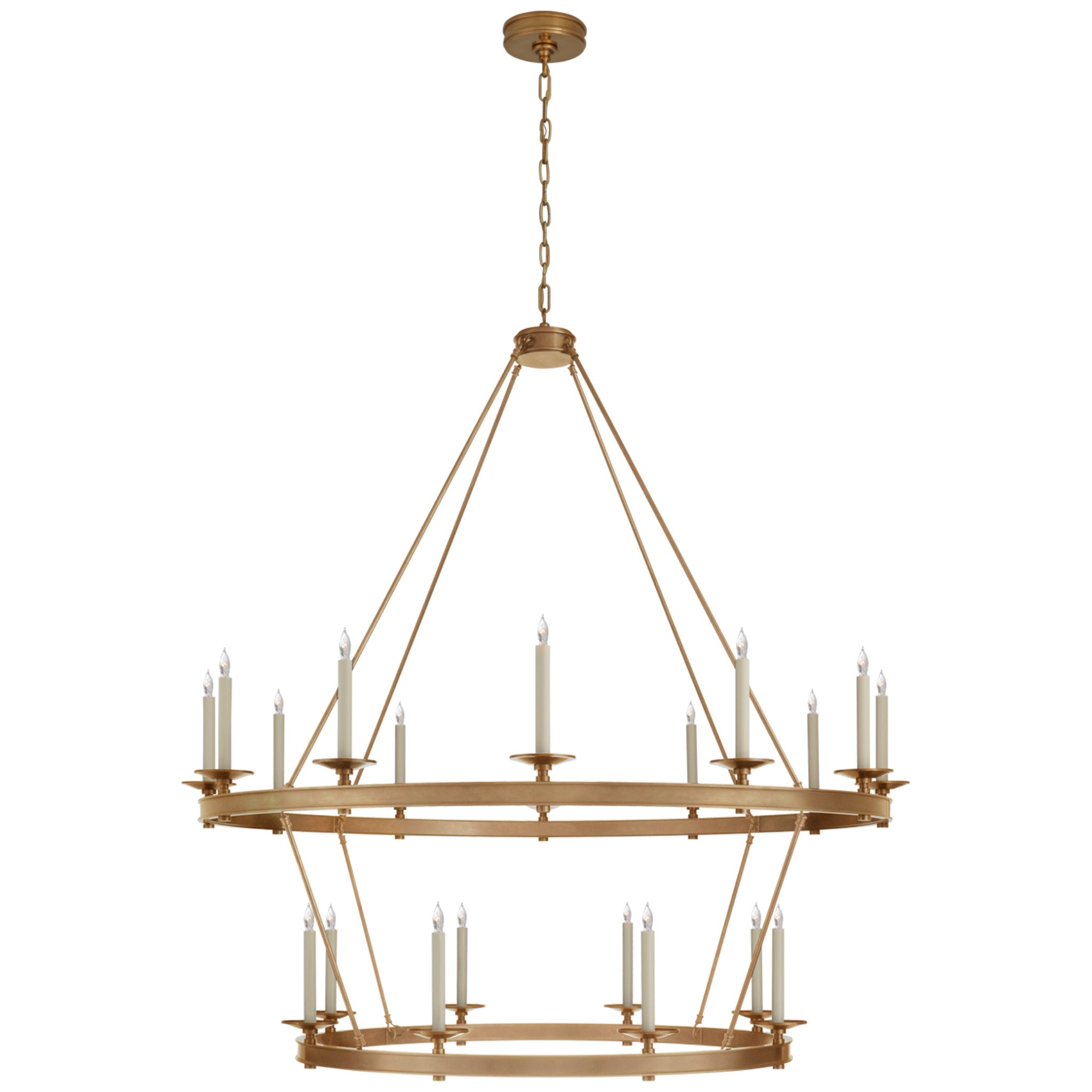 Chapman & Myers Launceton Grande Two Tiered Chandelier in Antique-Burnished Brass Ceiling Light W53.25" x H55"