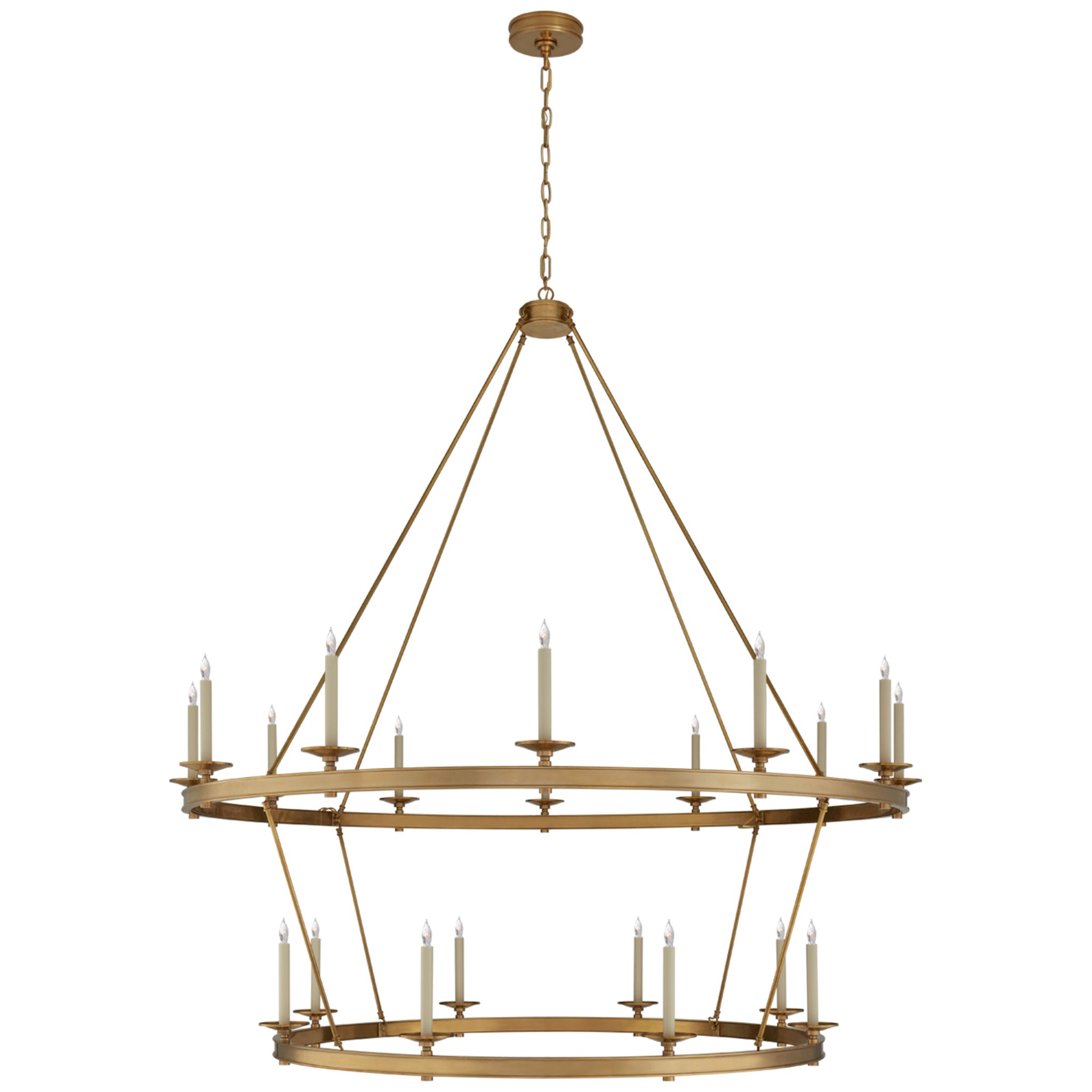 Chapman & Myers Launceton XXL Two Tiered Chandelier in Antique-Burnished Brass Ceiling Light W63.5" x H65"