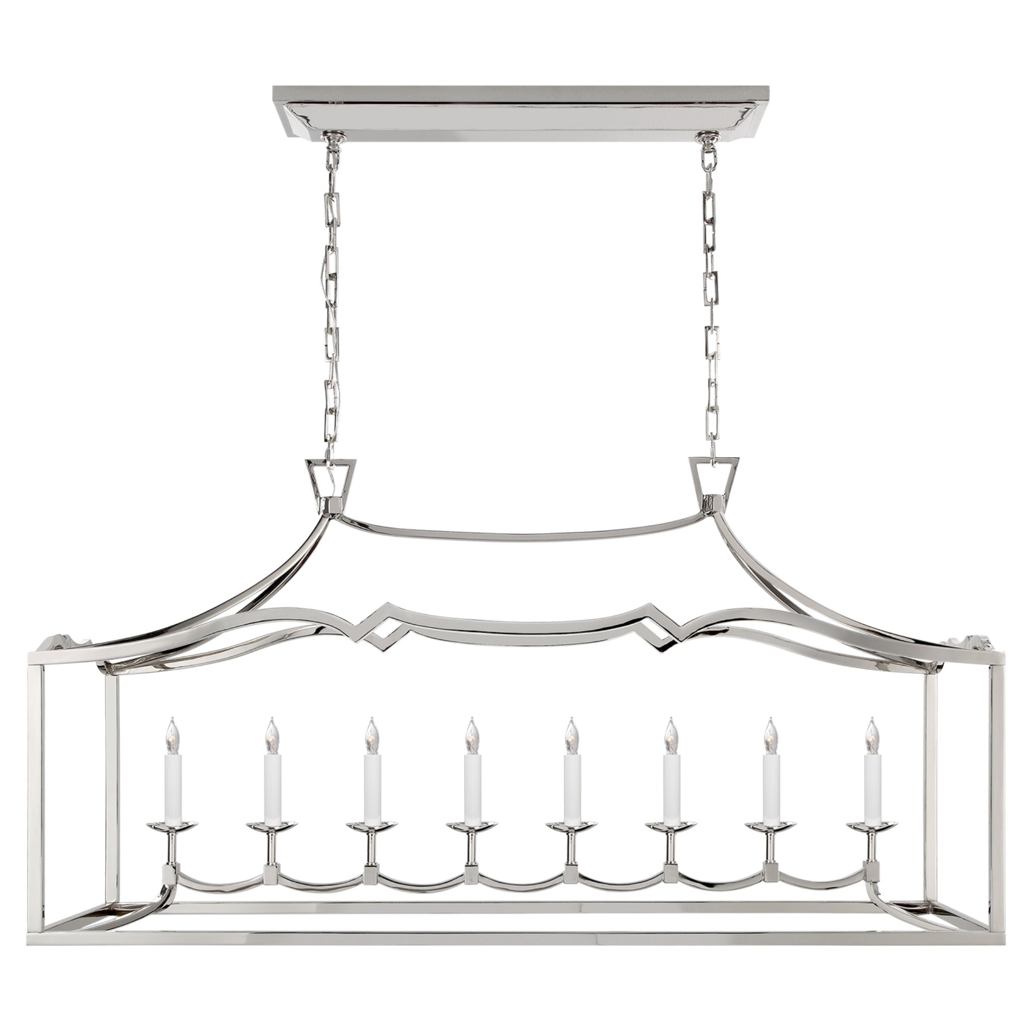 Chapman & Myers Fancy Darlana Large Linear Pendant in Polished Nickel Ceiling Light W51.75"