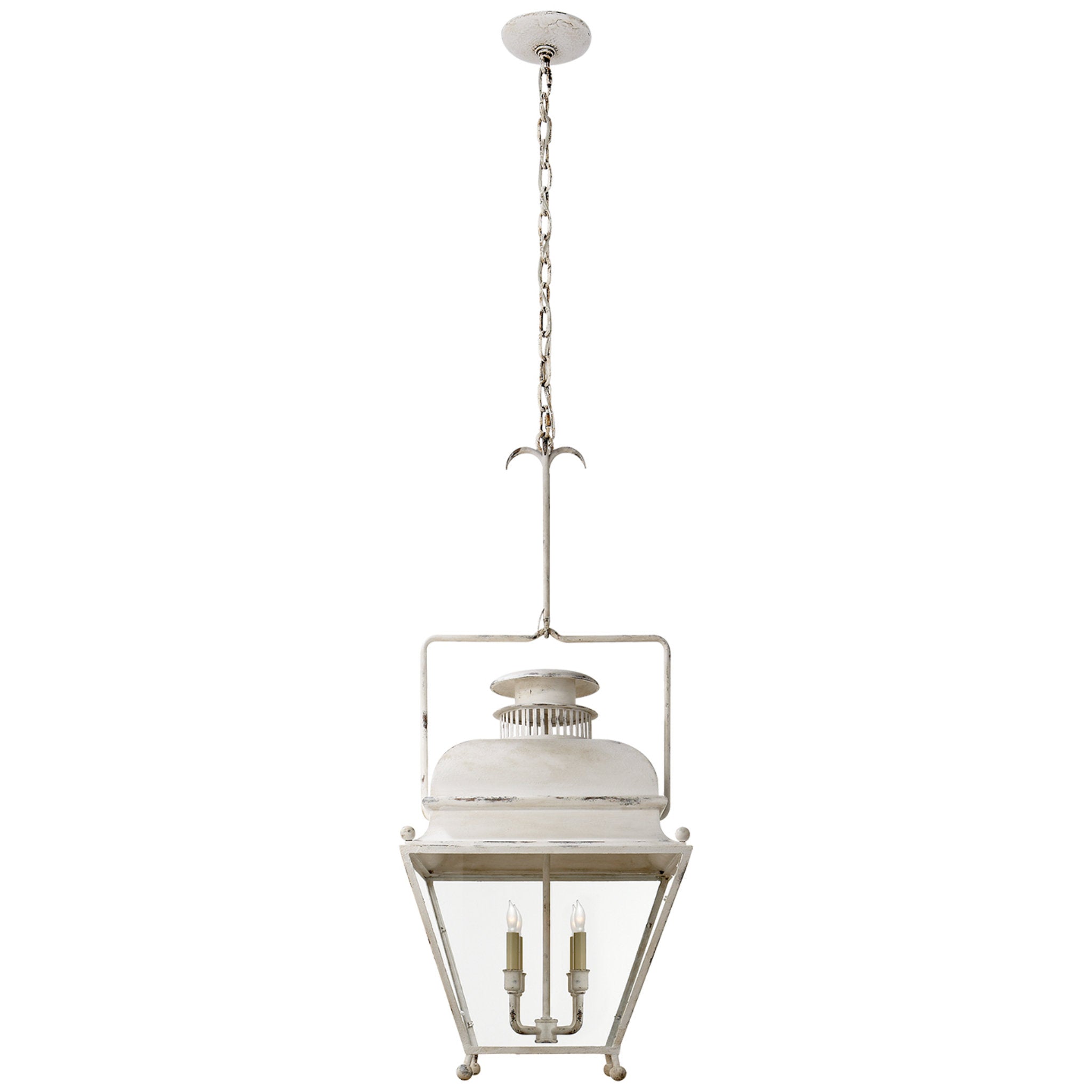 Chapman & Myers Holborn Large Lantern in Old White Ceiling Light W18.25" x H45"