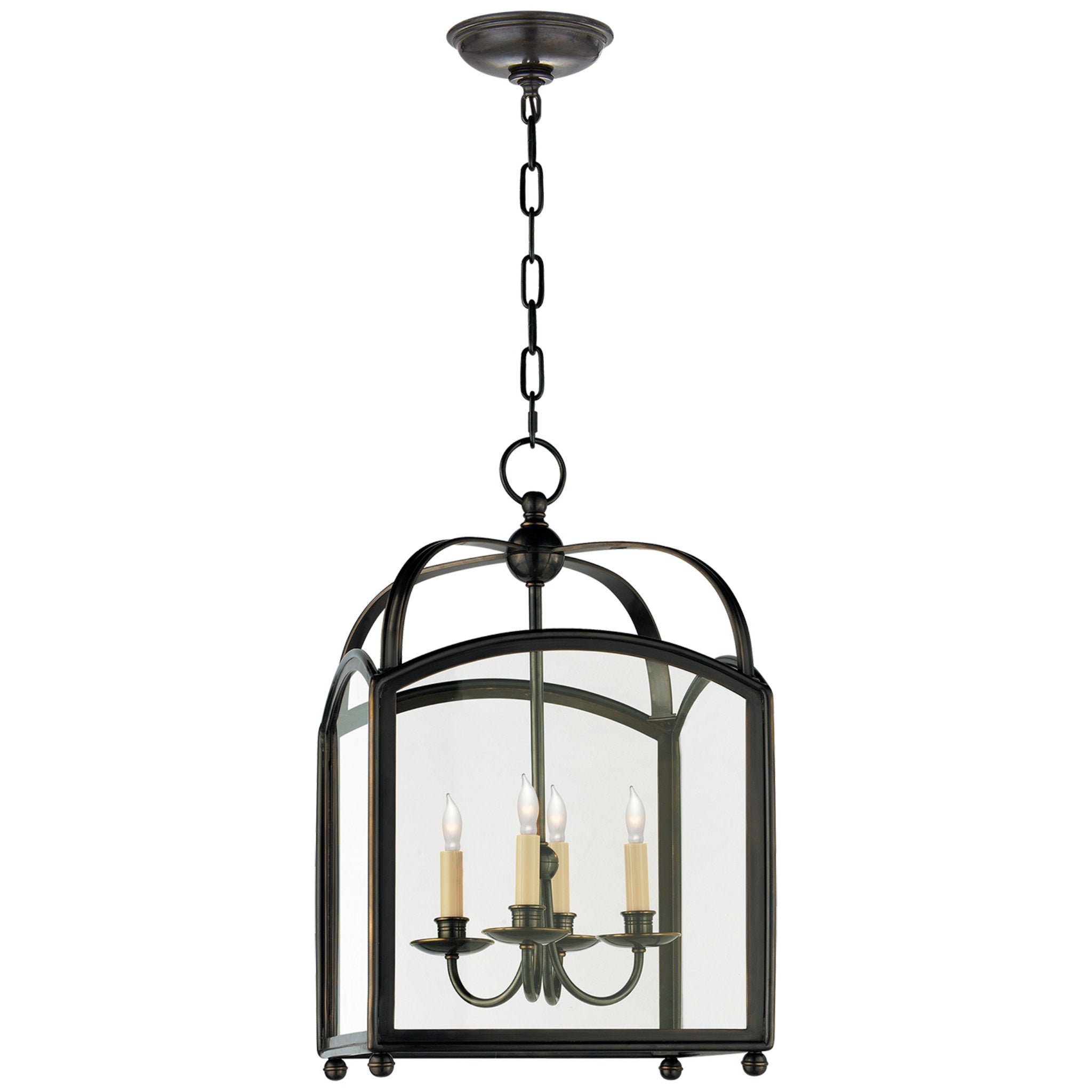 Chapman & Myers Arch Top Small Lantern in Bronze Ceiling Light W14.5" x H24"