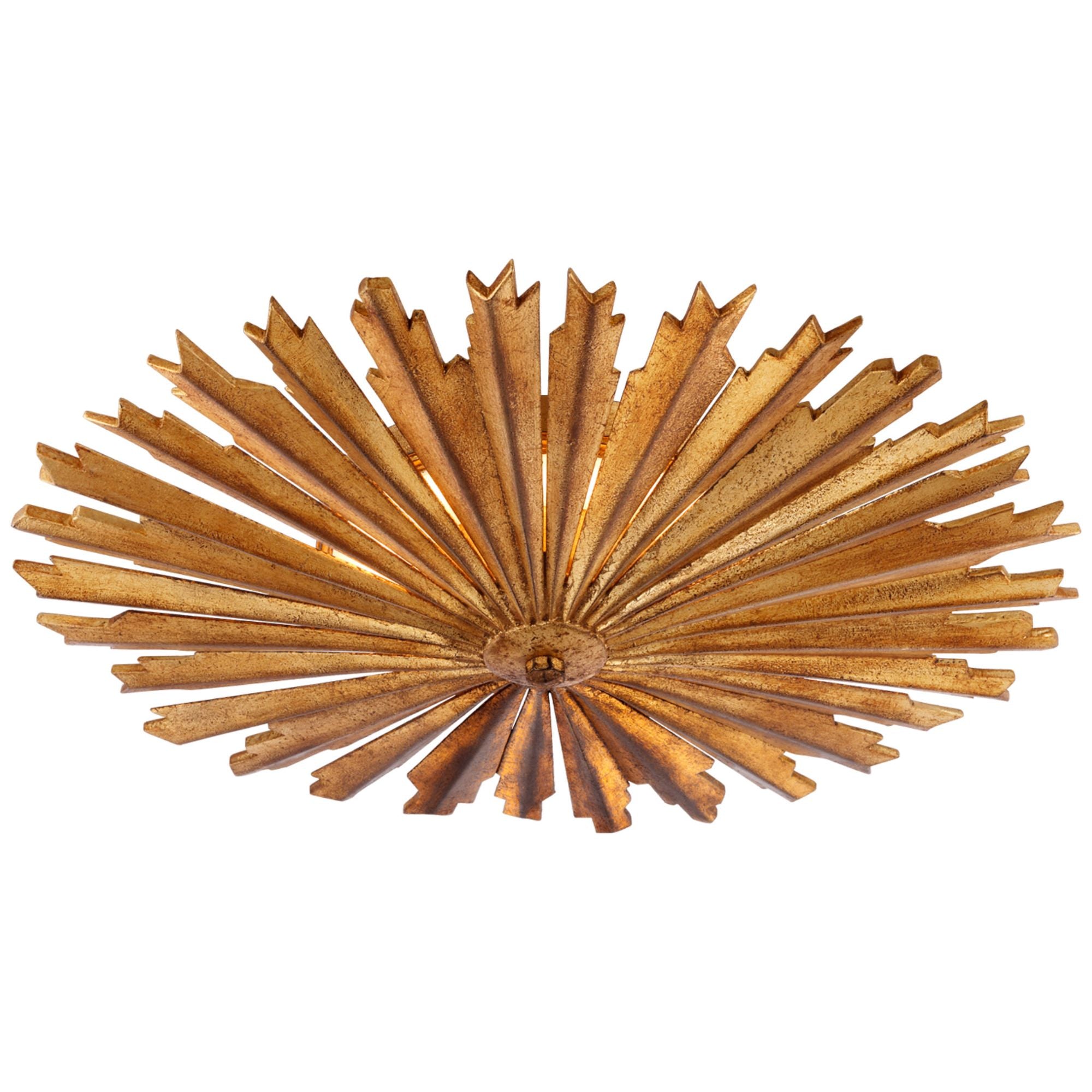 Chapman & Myers Claymore Large Flush Mount in Gilded Iron Ceiling Light W18" x H3"