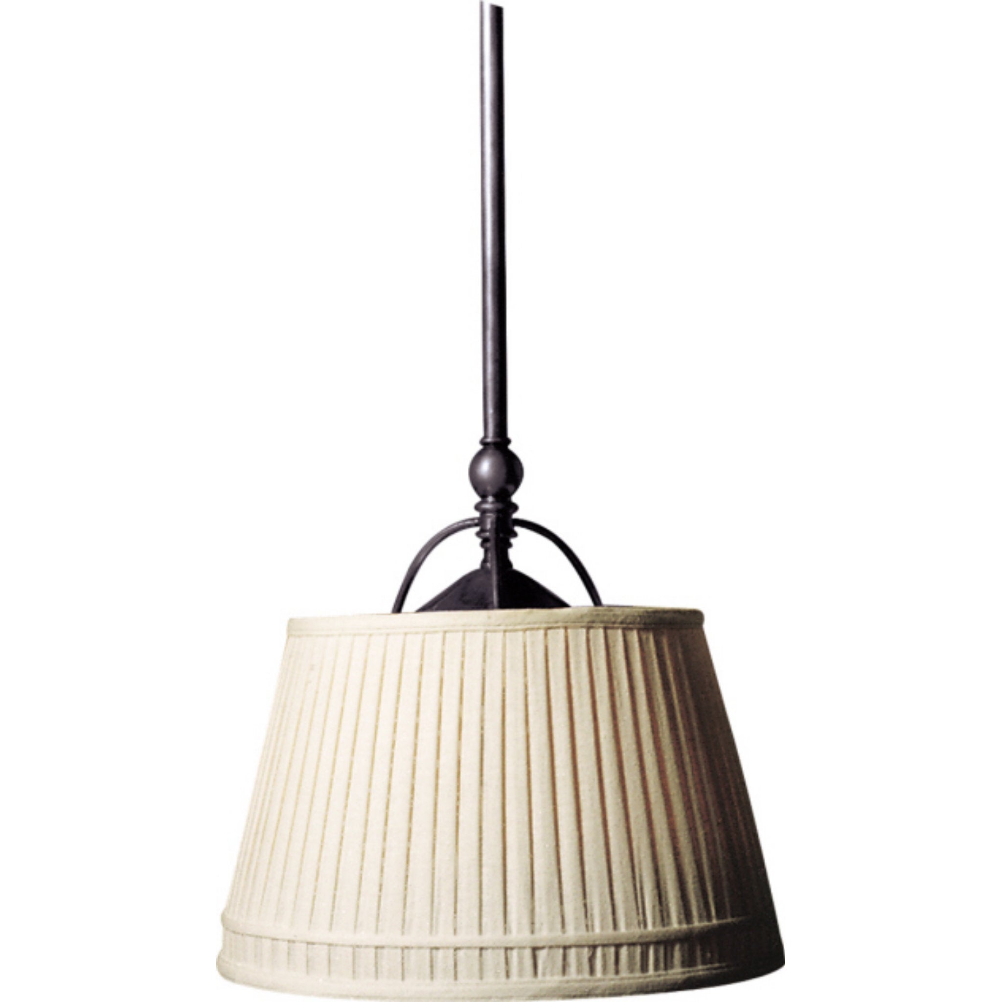 Chapman & Myers Sloane Single Shop Light in Bronze with Linen Shade Ceiling Light W15.5"