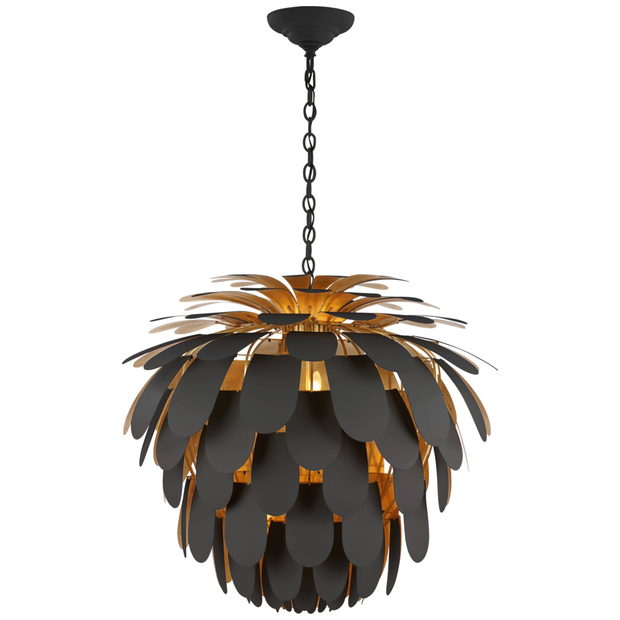 Chapman & Myers Cynara Grande Chandelier in Matte Black and Gild Ceiling Light W36.5" x H33"