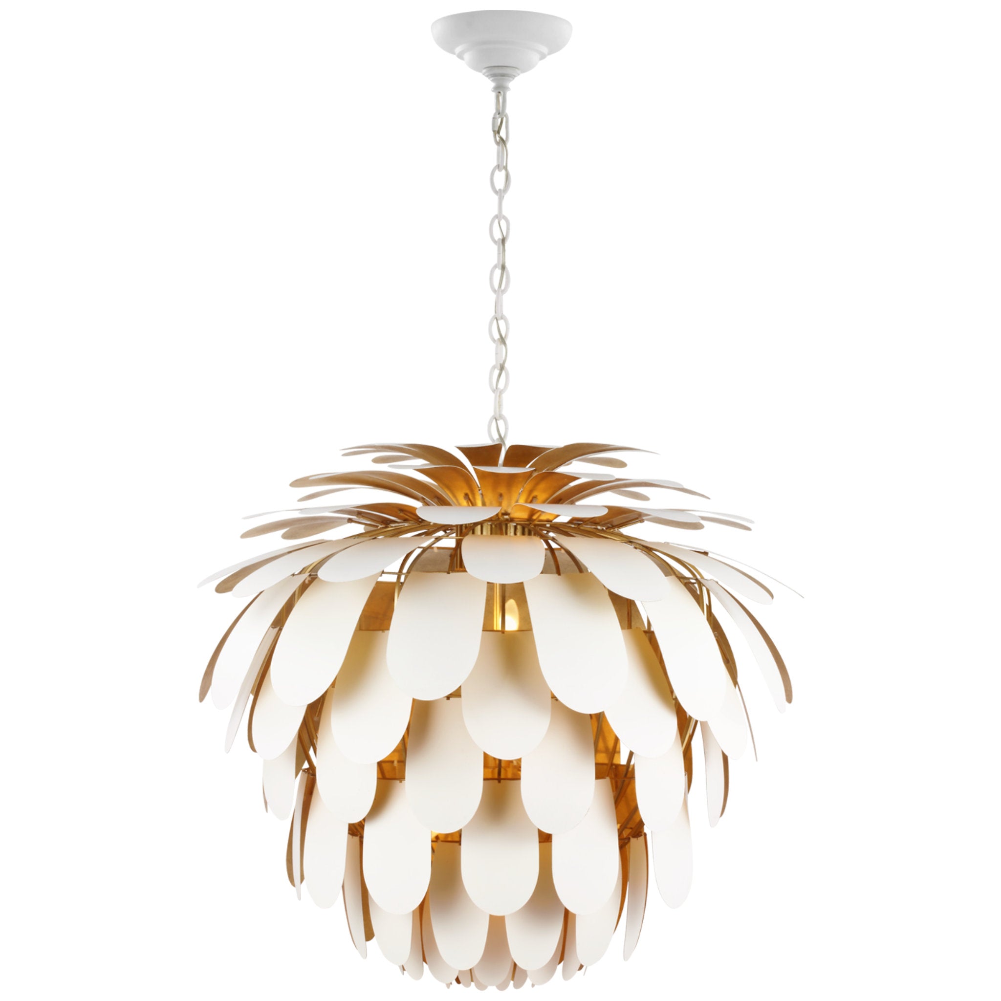 Chapman & Myers Cynara Grande Chandelier in White and Gild Ceiling Light W36.5" x H33"