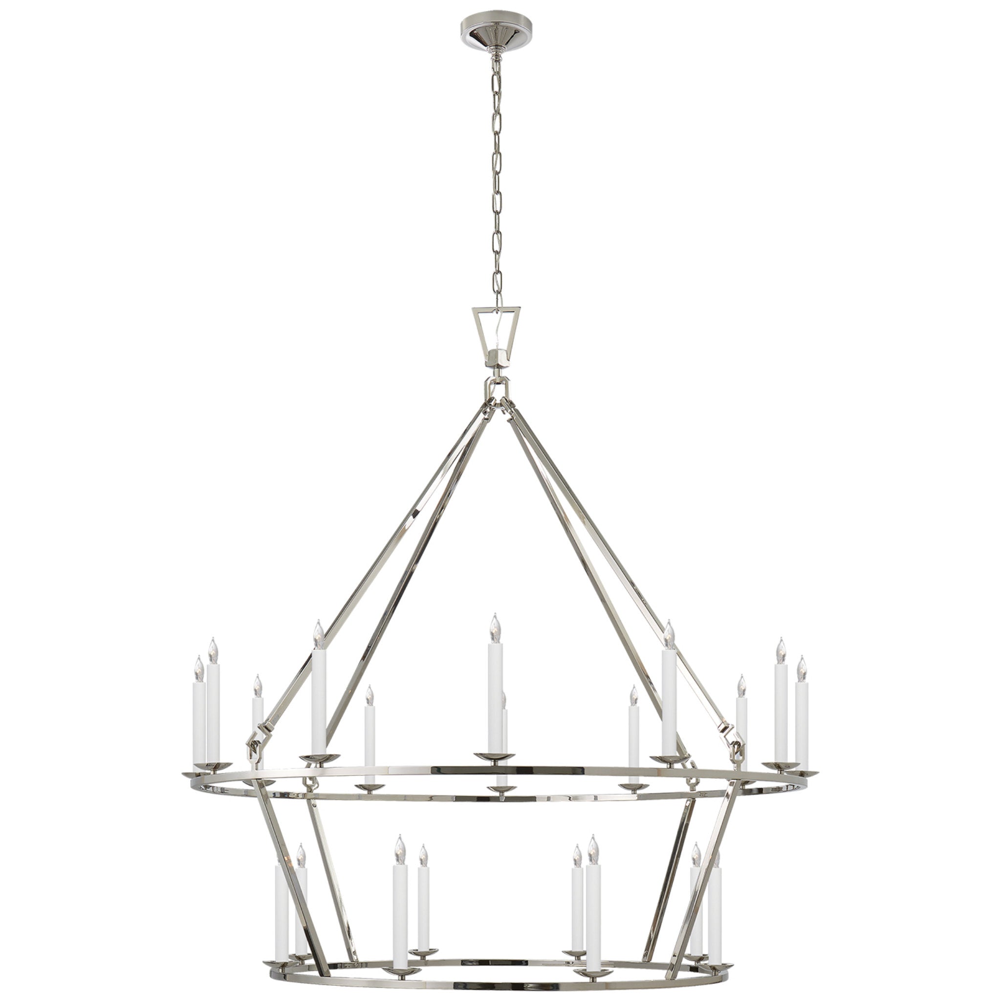 Chapman & Myers Darlana Extra Large Two-Tier Chandelier in Polished Nickel Ceiling Light W50" x H53.25"
