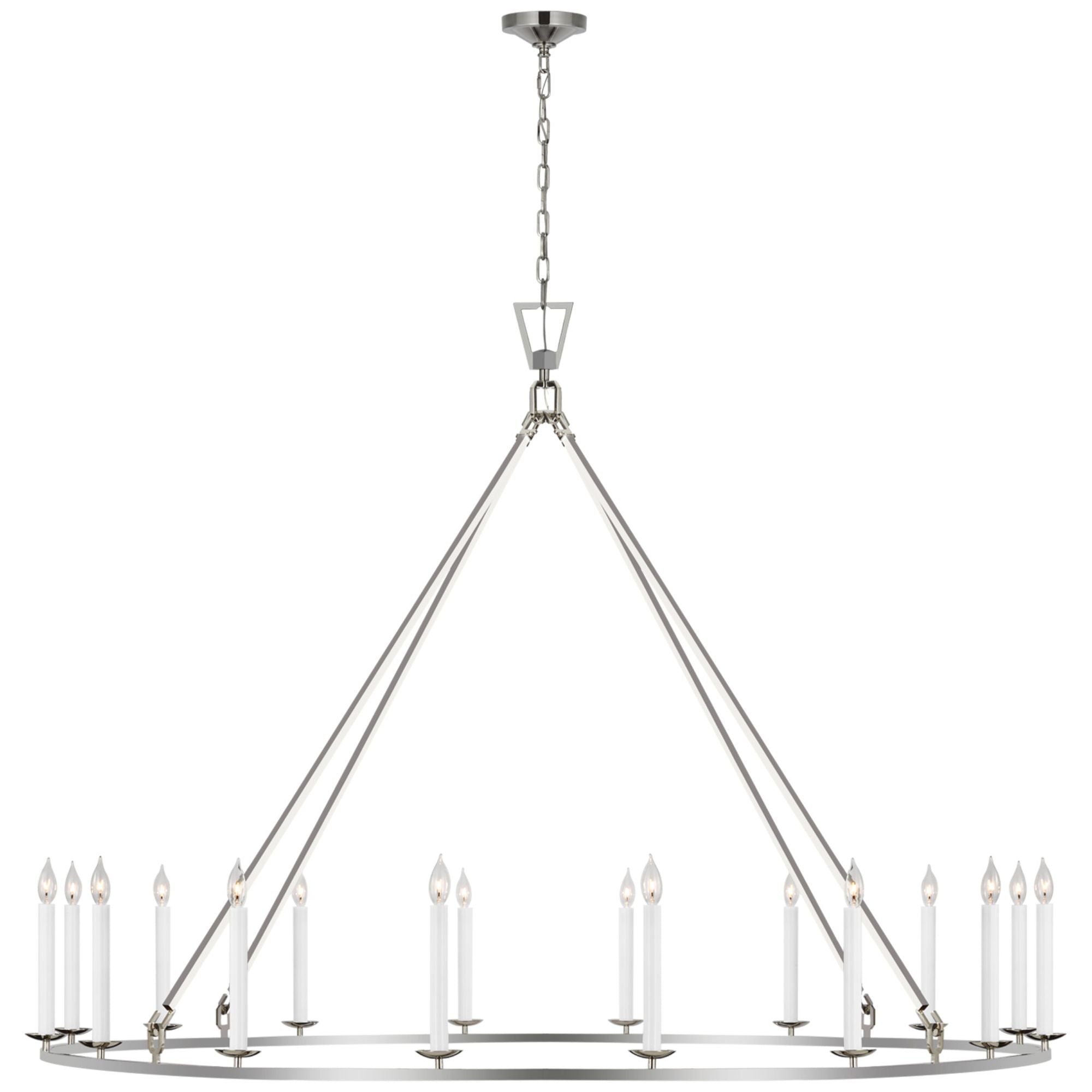 Chapman & Myers Darlana Grande Single Ring Chandelier in Polished Nickel Ceiling Light W73" x H53.75"
