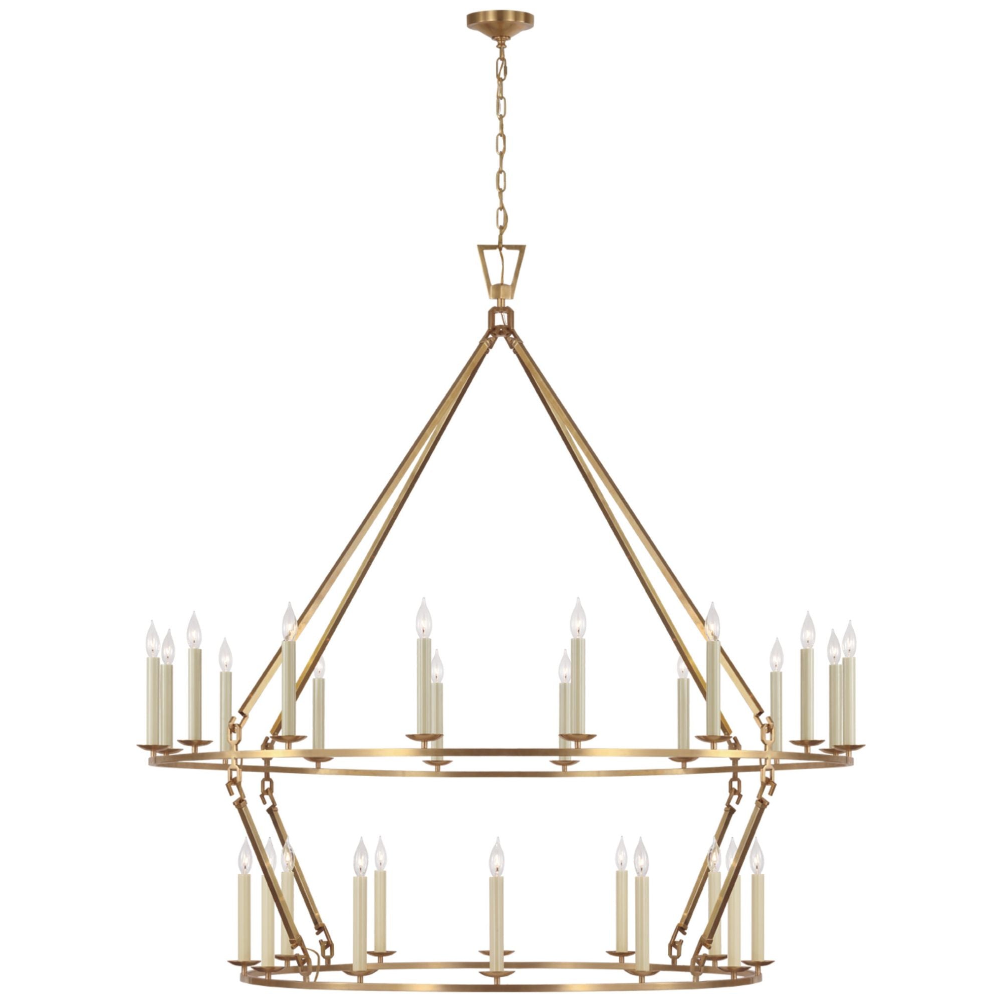 Chapman & Myers Darlana Oversized Two Tier Chandelier in Antique-Burnished Brass Ceiling Light W61.25" x H63.5"