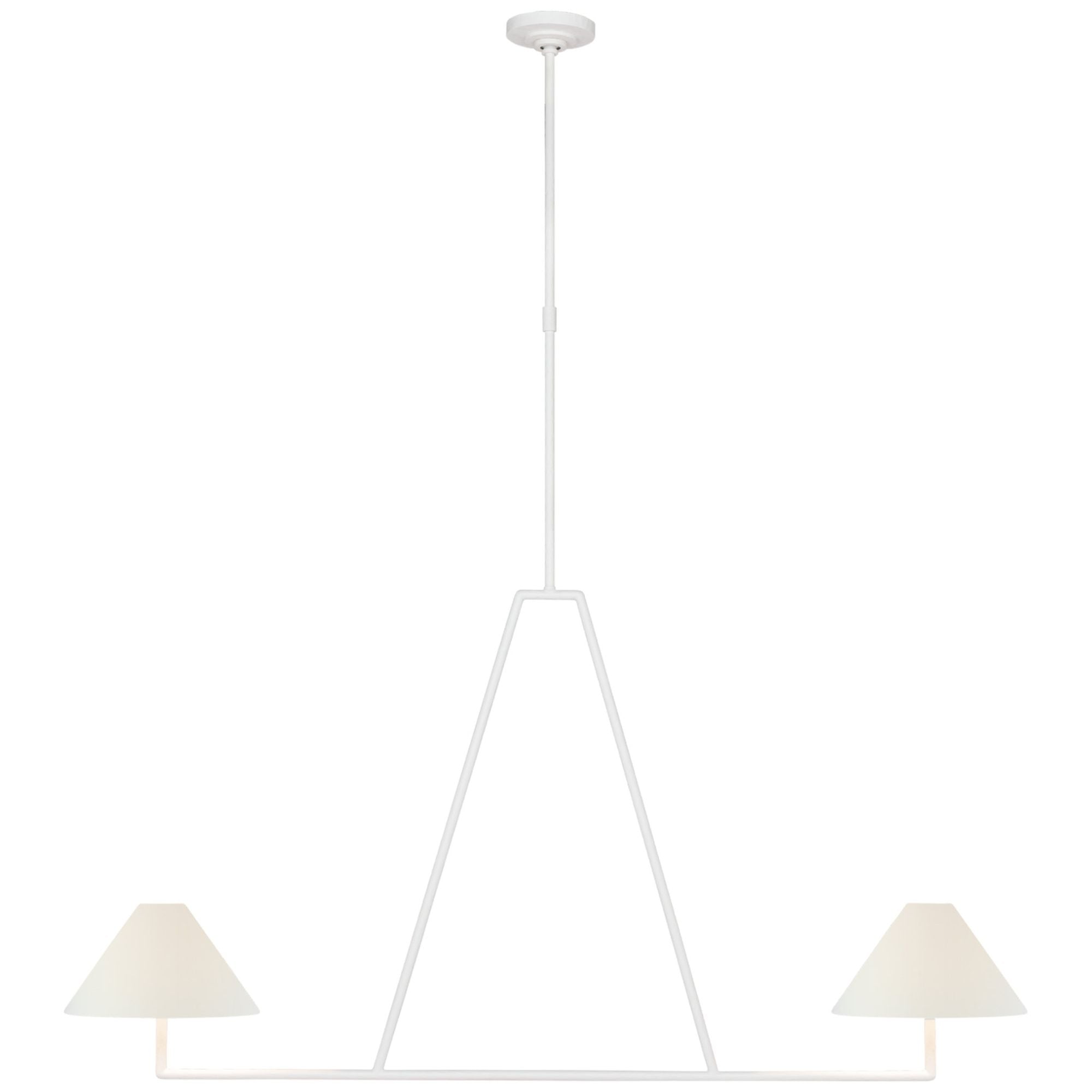 Chapman & Myers Ashton 59" Sculpted Chandelier in Plaster White with Linen Shades Ceiling Light W58.75"