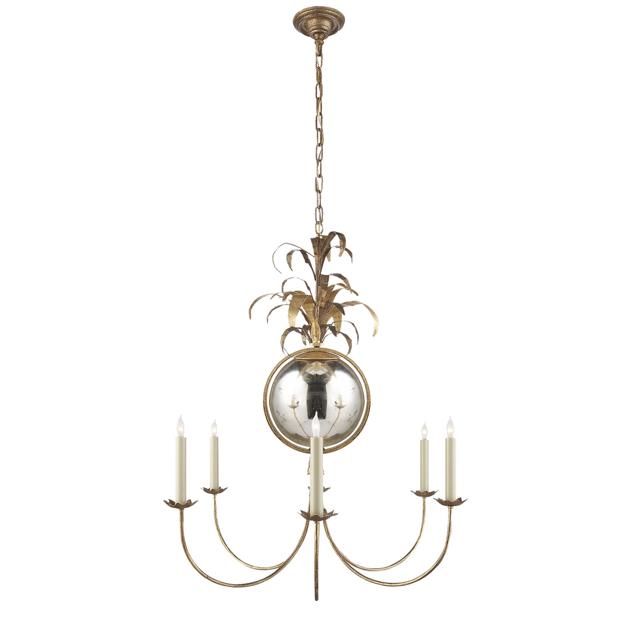 Chapman & Myers Gramercy Medium Chandelier in Gilded Iron Ceiling Light W32.5" x H33.75"