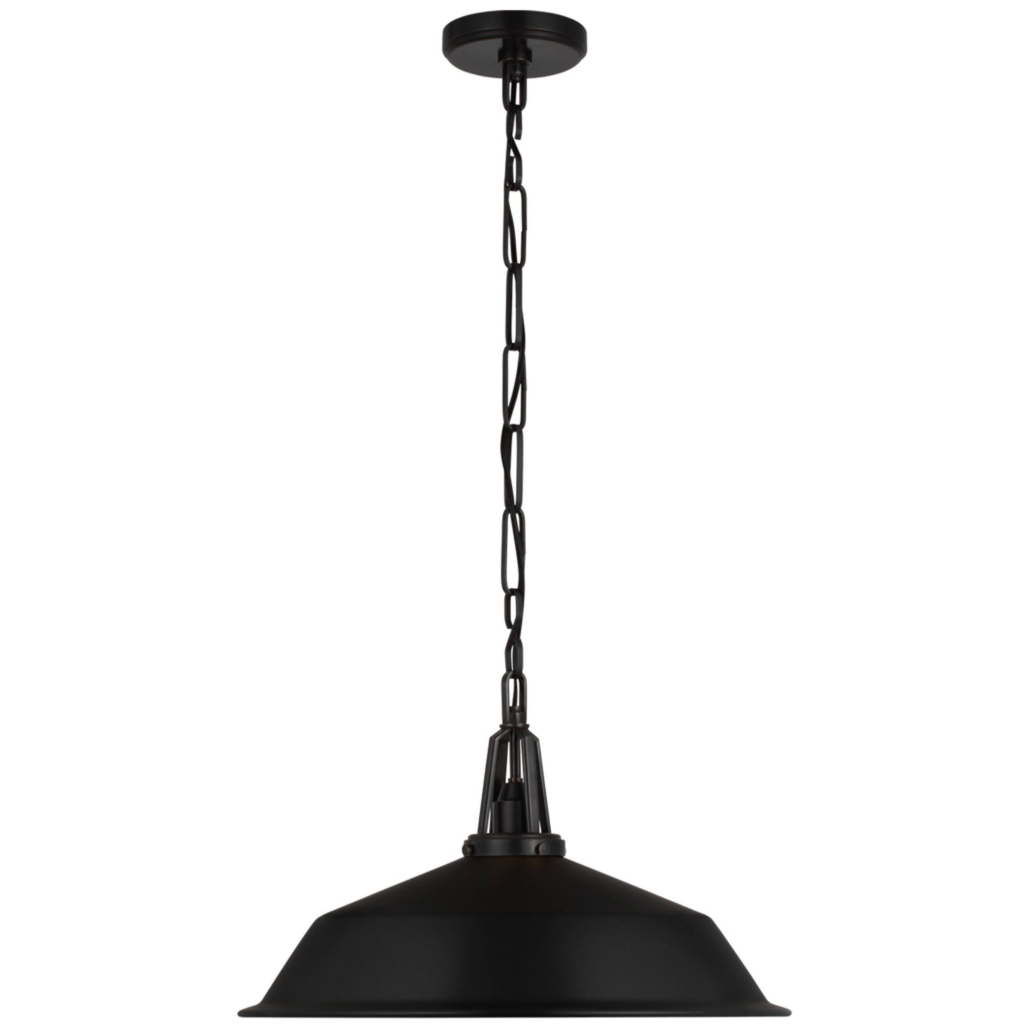 Chapman & Myers Layton 20" Pendant in Bronze with Matte Black Shade Ceiling Light W20" x H15"