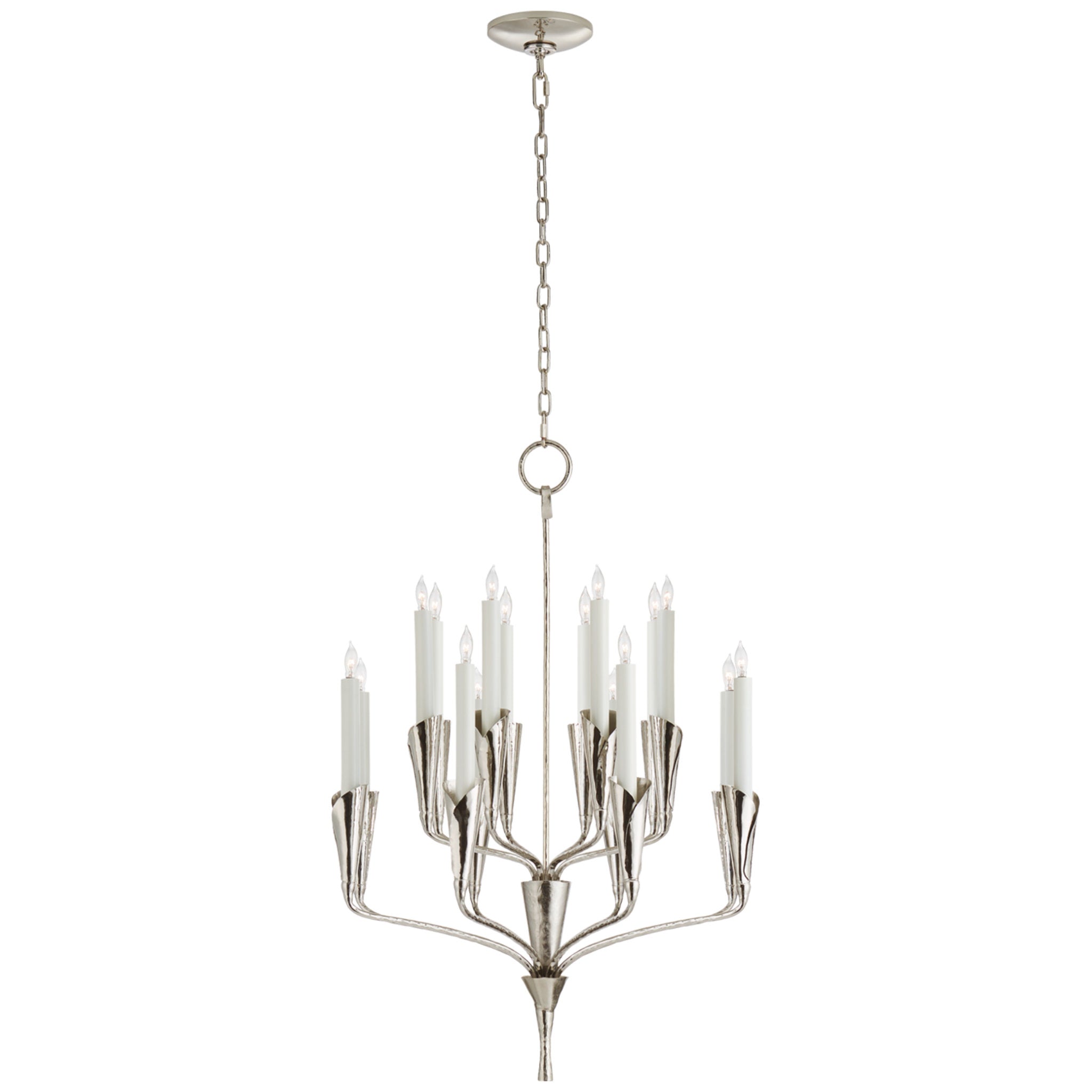Chapman & Myers Aiden Small Chandelier in Polished Nickel Ceiling Light W24.75" x H35.75"