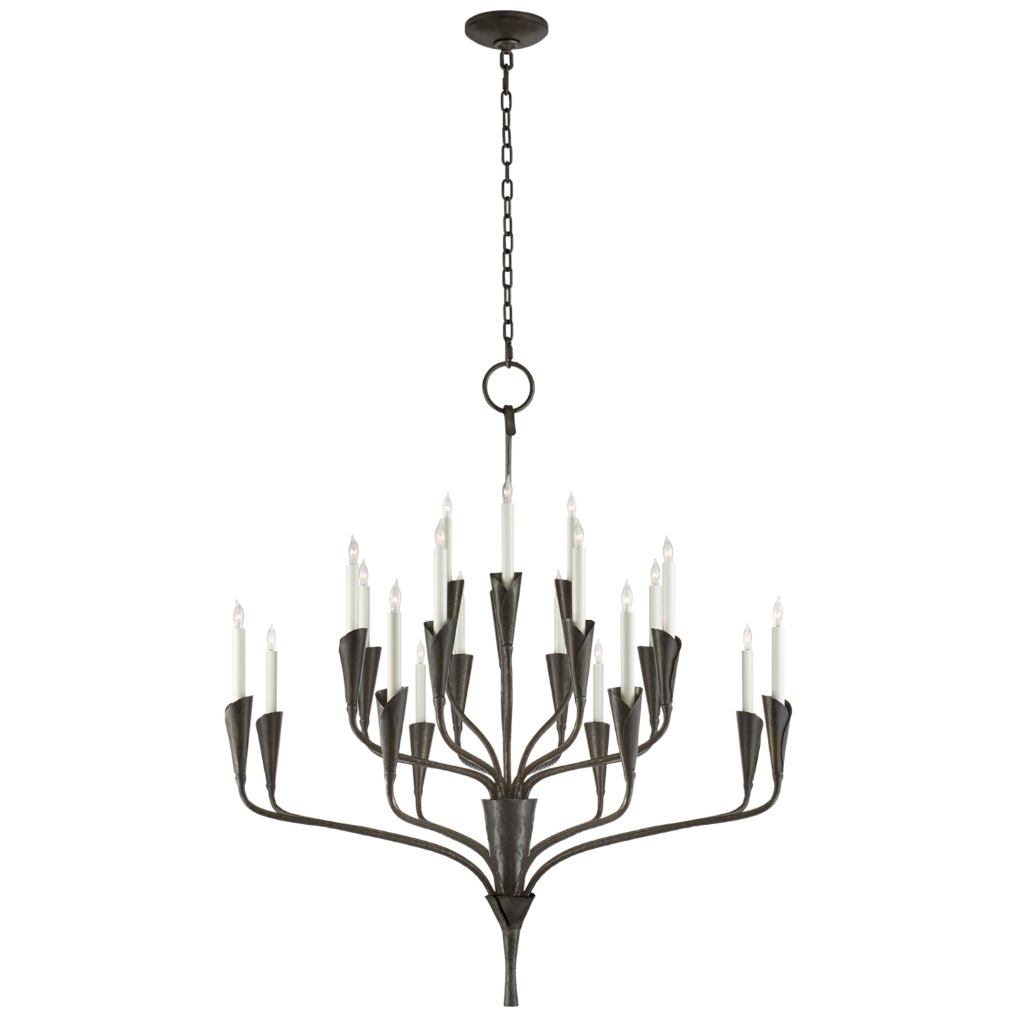 Chapman & Myers Aiden Large Chandelier in Aged Iron Ceiling Light W40.5" x H44.5"
