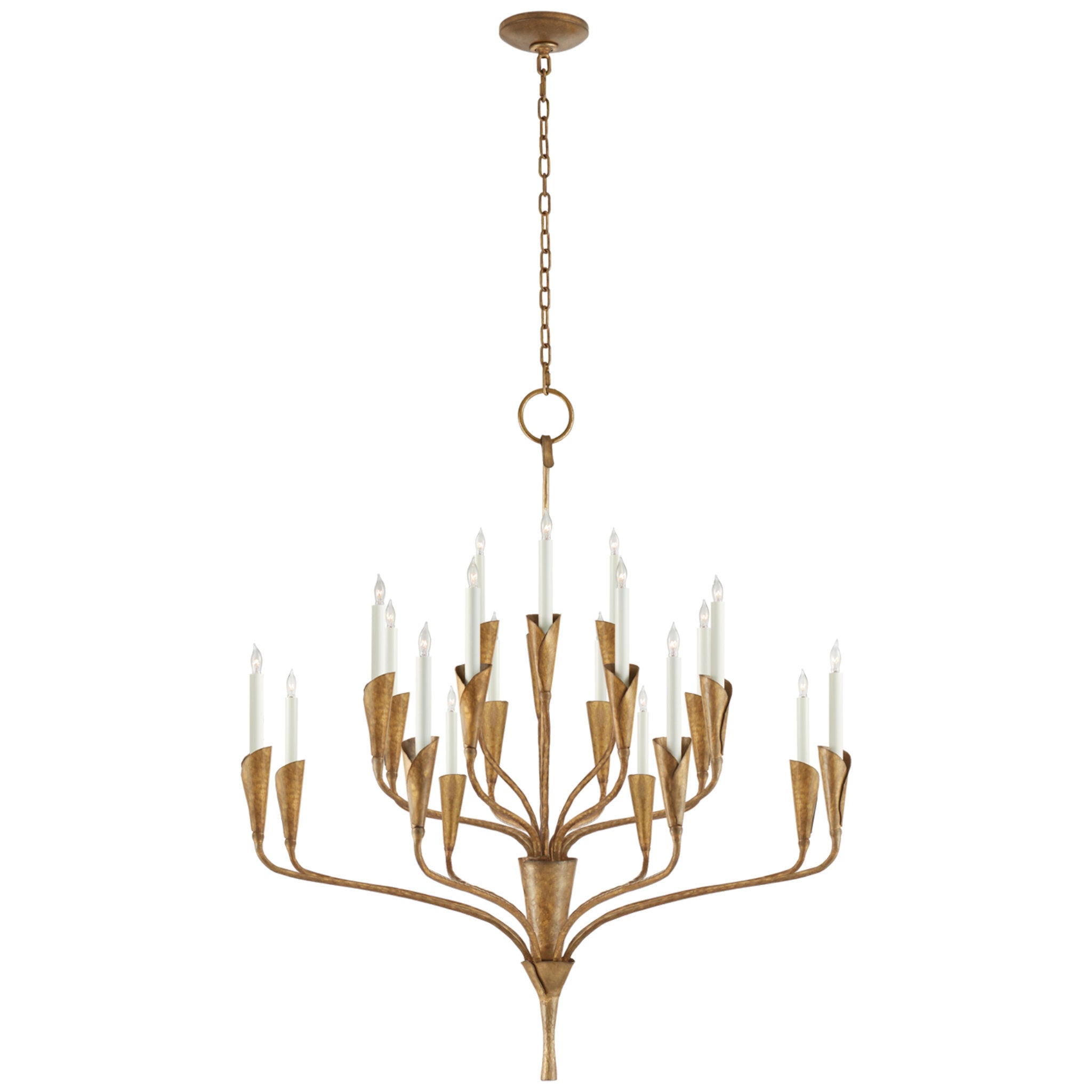 Chapman & Myers Aiden Large Chandelier in Gilded Iron Ceiling Light W40.5" x H44.5"