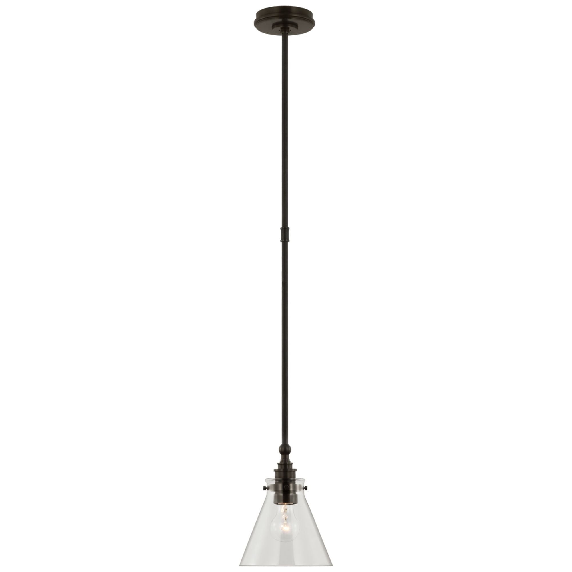 Chapman & Myers Parkington 9" Pendant in Bronze with Clear Glass Ceiling Light W7.25"