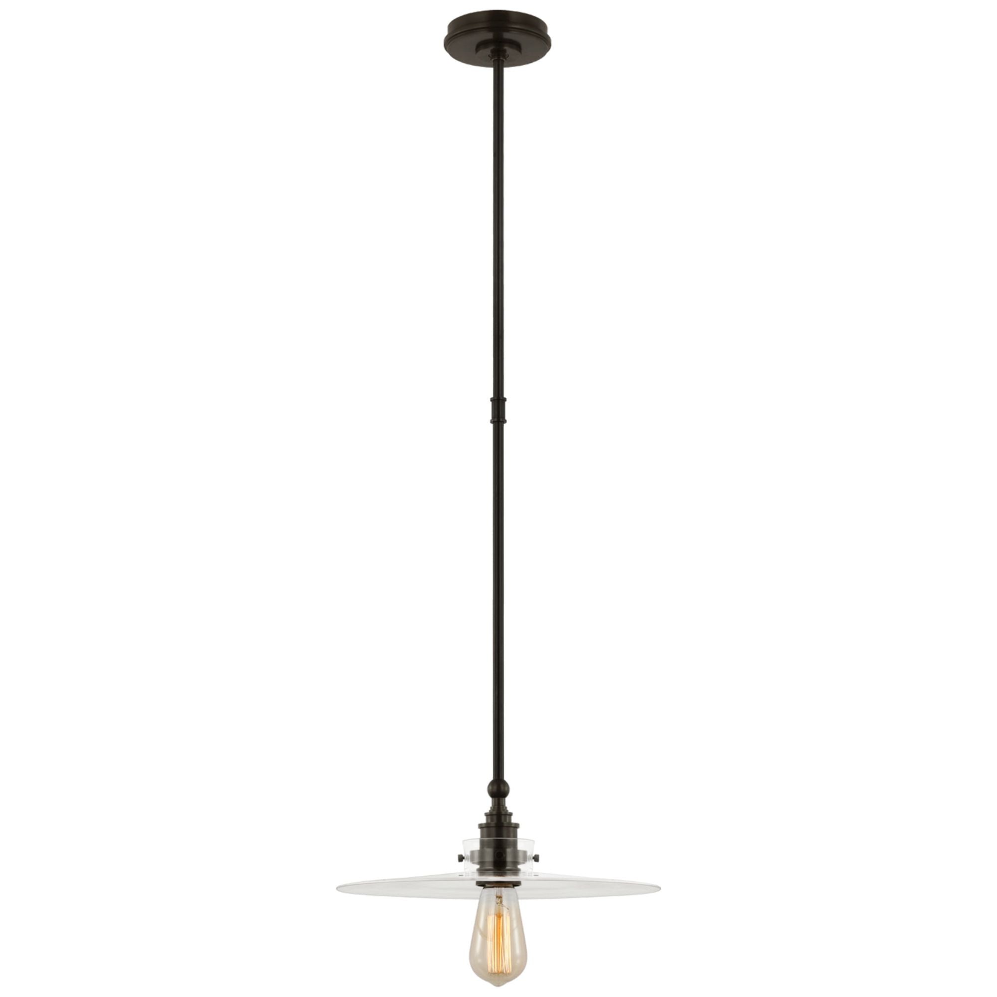 Chapman & Myers Parkington 14" Pendant in Bronze with Clear Glass Ceiling Light W14"