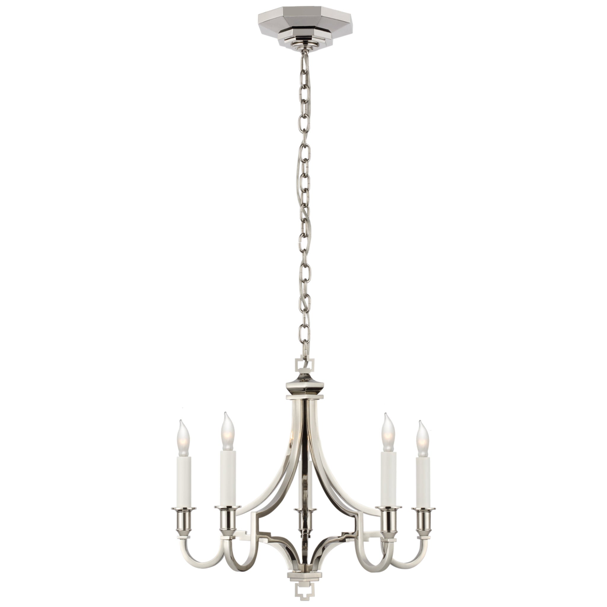Chapman & Myers Mykonos Small Chandelier in Polished Nickel Ceiling Light W15.5" x H14.25"