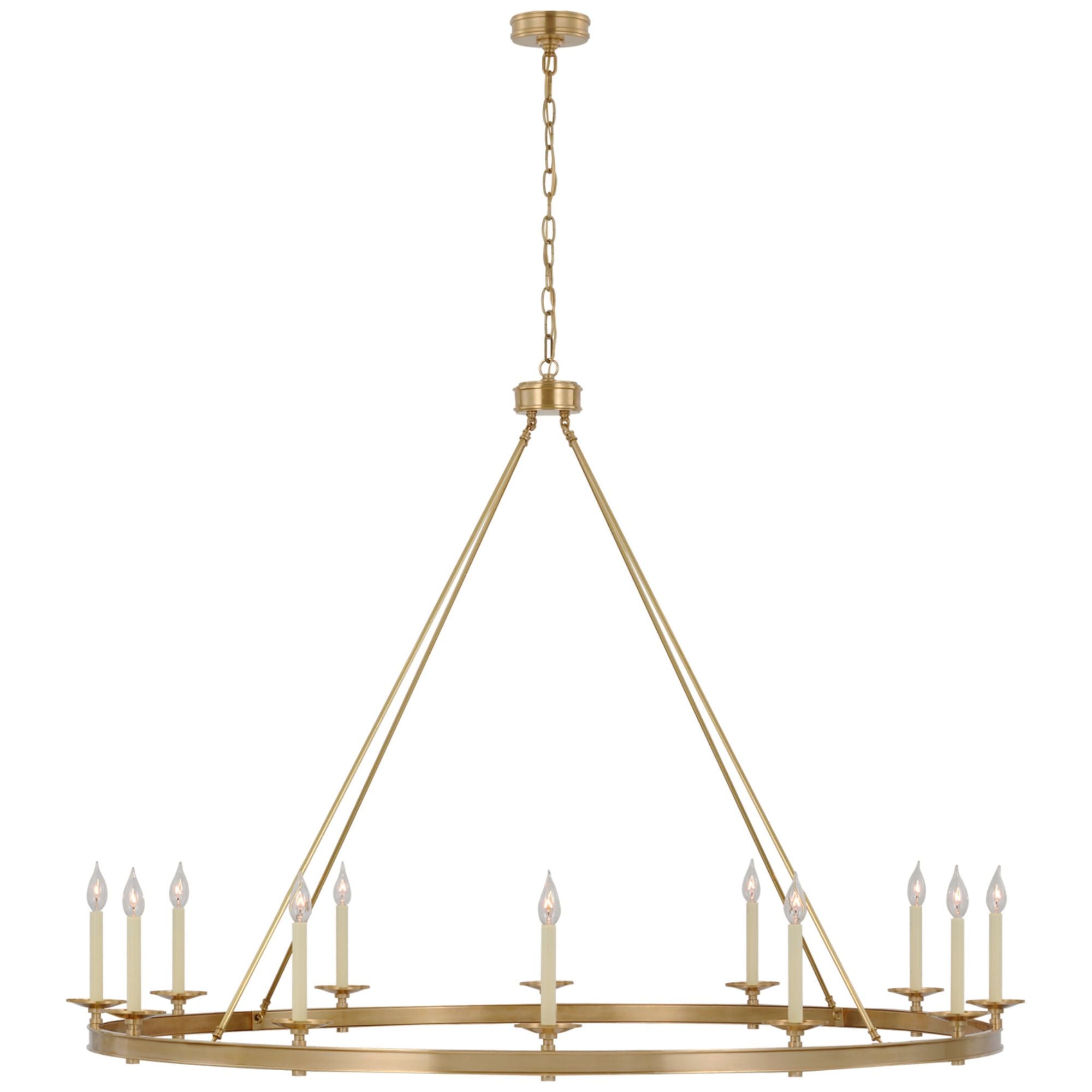 Chapman & Myers Launceton Oversized Ring Chandelier in Antique-Burnished Brass Ceiling Light W63.25" x H45.25"
