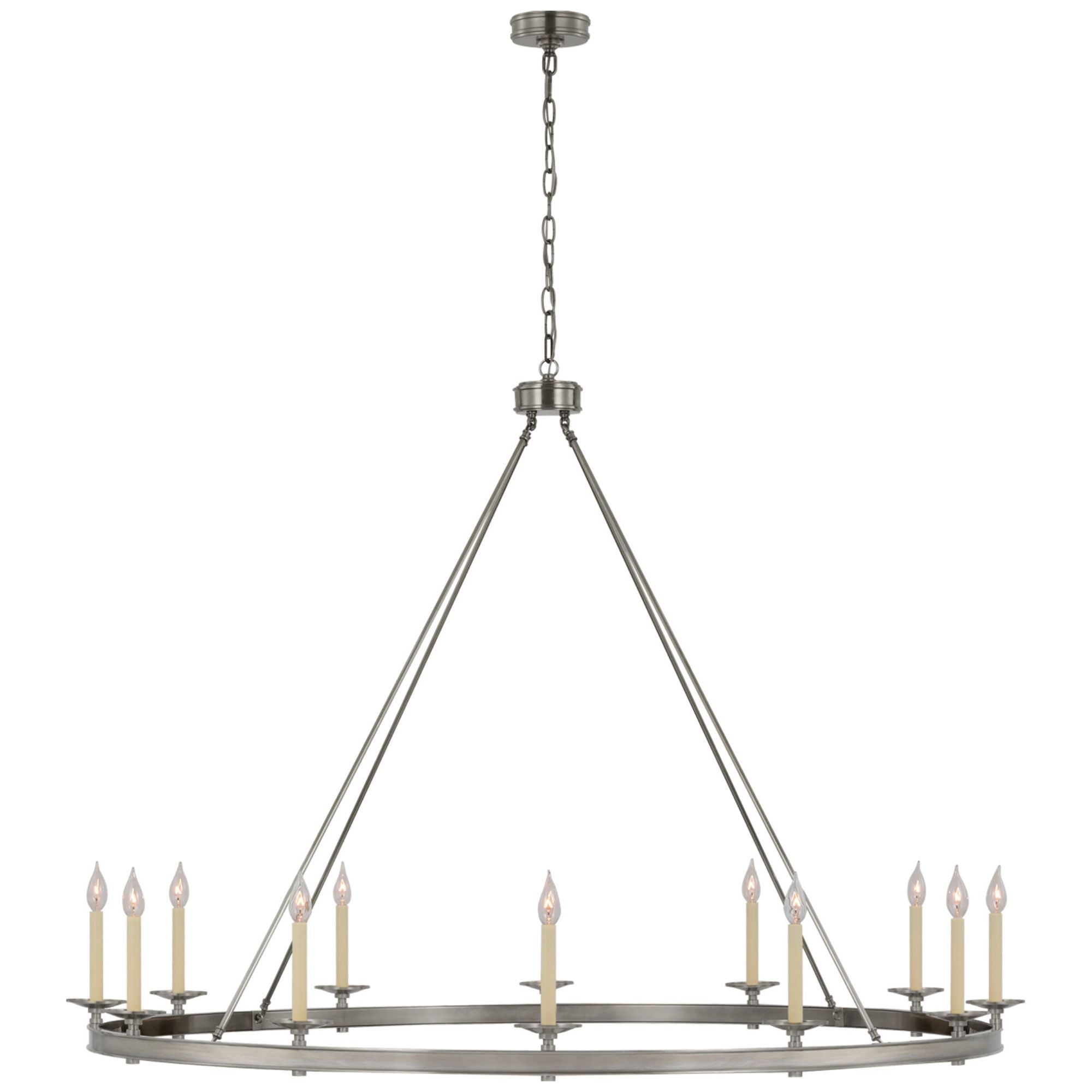 Chapman & Myers Launceton Oversized Ring Chandelier in Antique Nickel Ceiling Light W63.25" x H45.25"