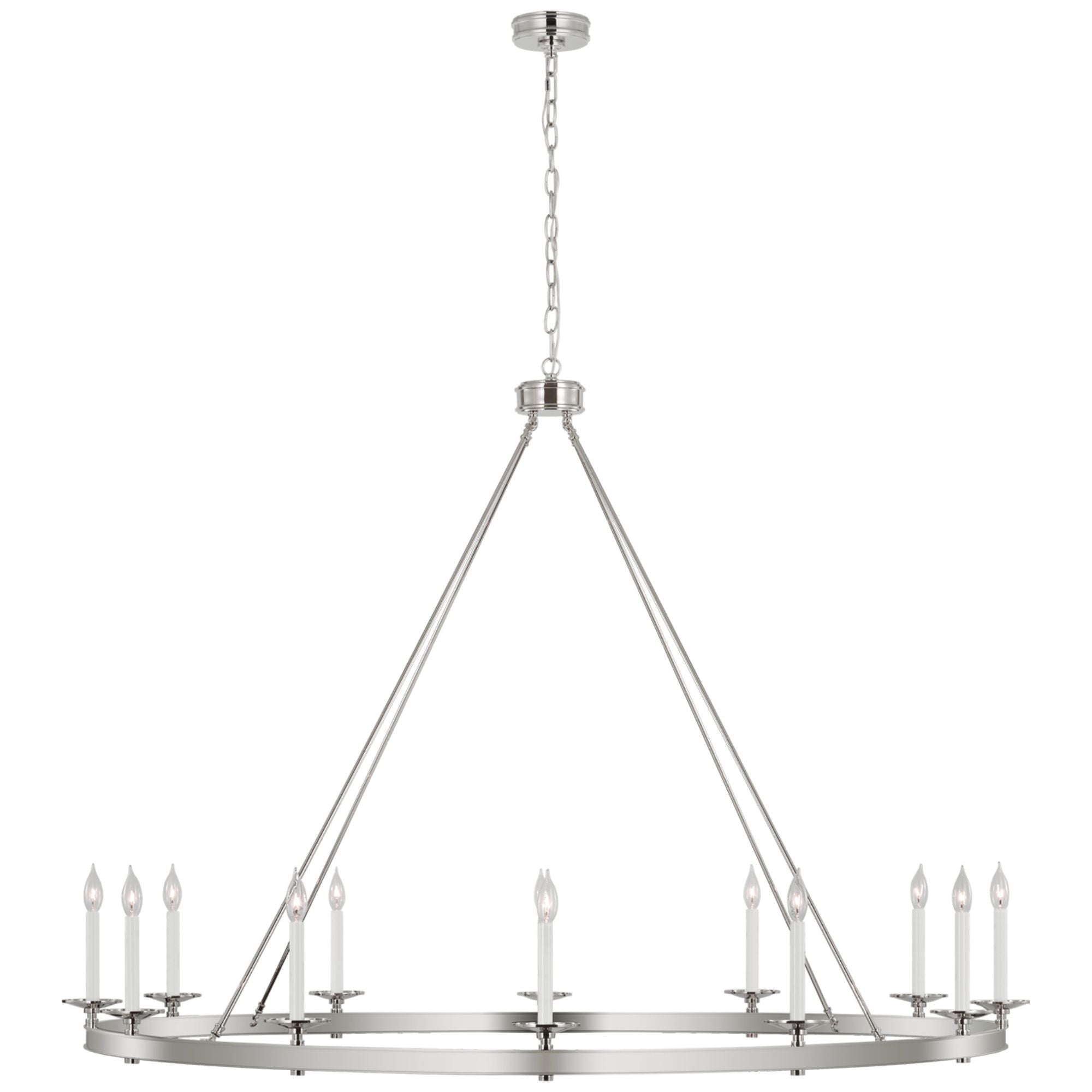 Chapman & Myers Launceton Oversized Ring Chandelier in Polished Nickel Ceiling Light W63.25" x H45.25"