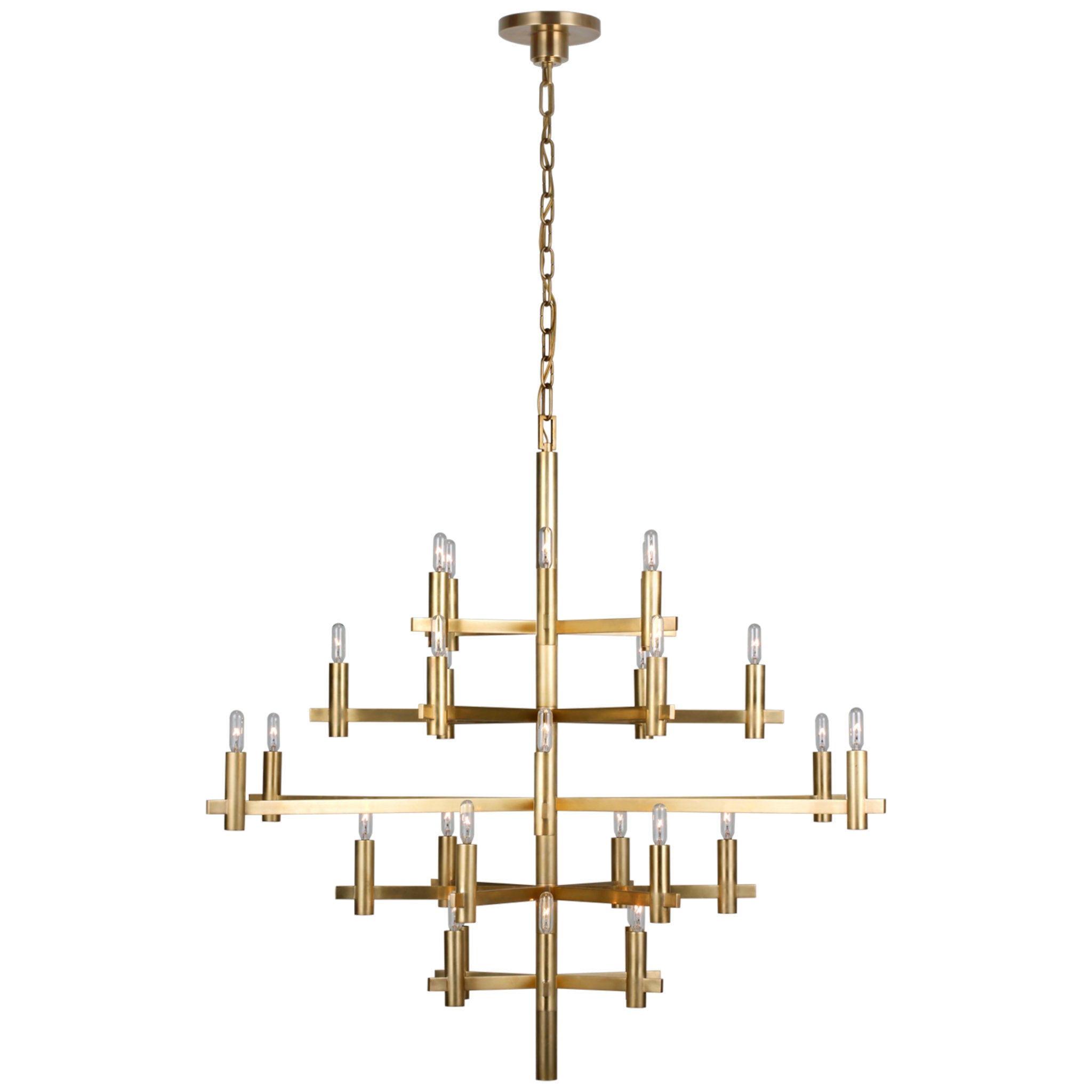 Chapman & Myers Sonnet Large Chandelier in Antique-Burnished Brass Ceiling Light W42" x H37.75"