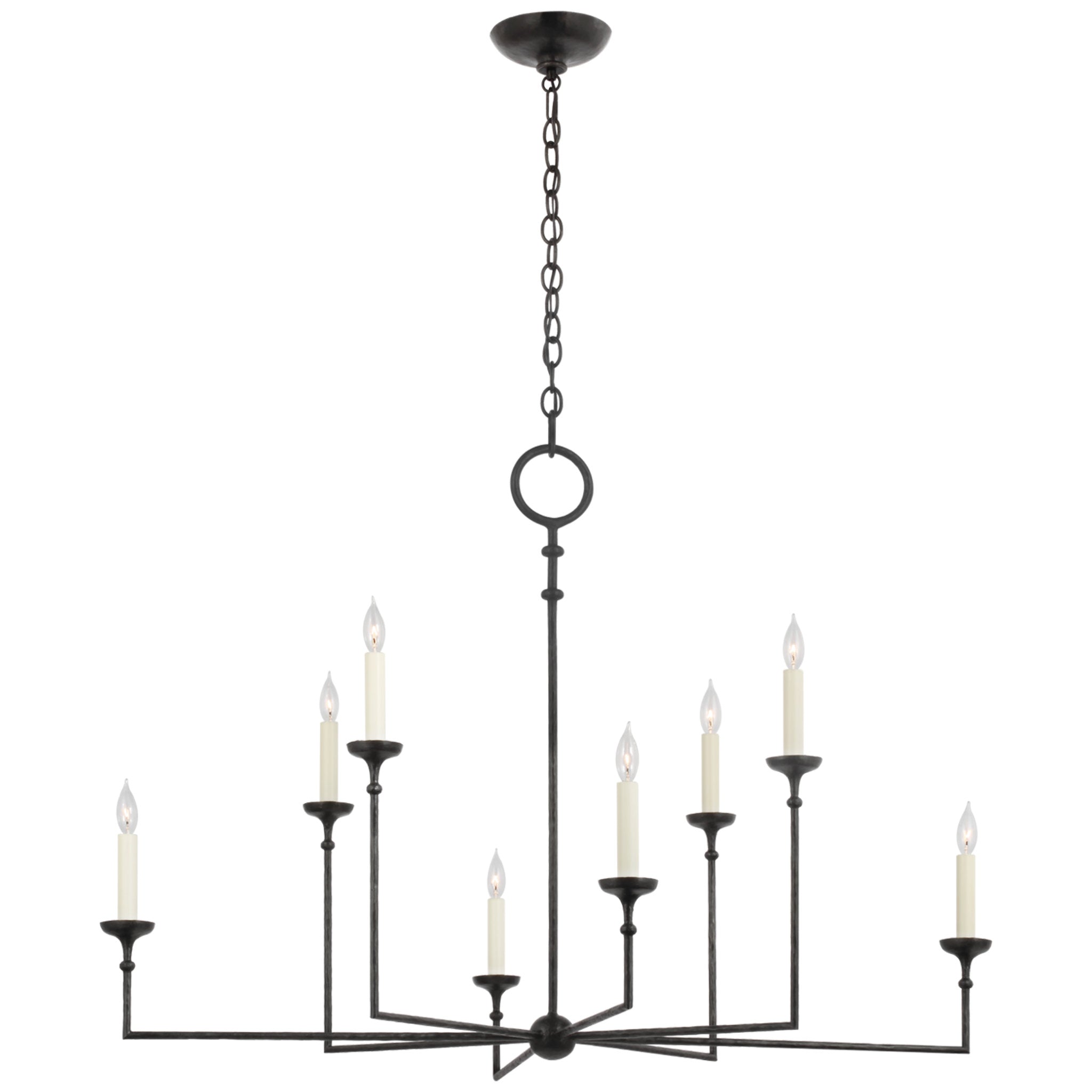 Chapman & Myers Rowen Grande 8-Light Chandelier in Aged Iron Ceiling Light W52" x H36.75"