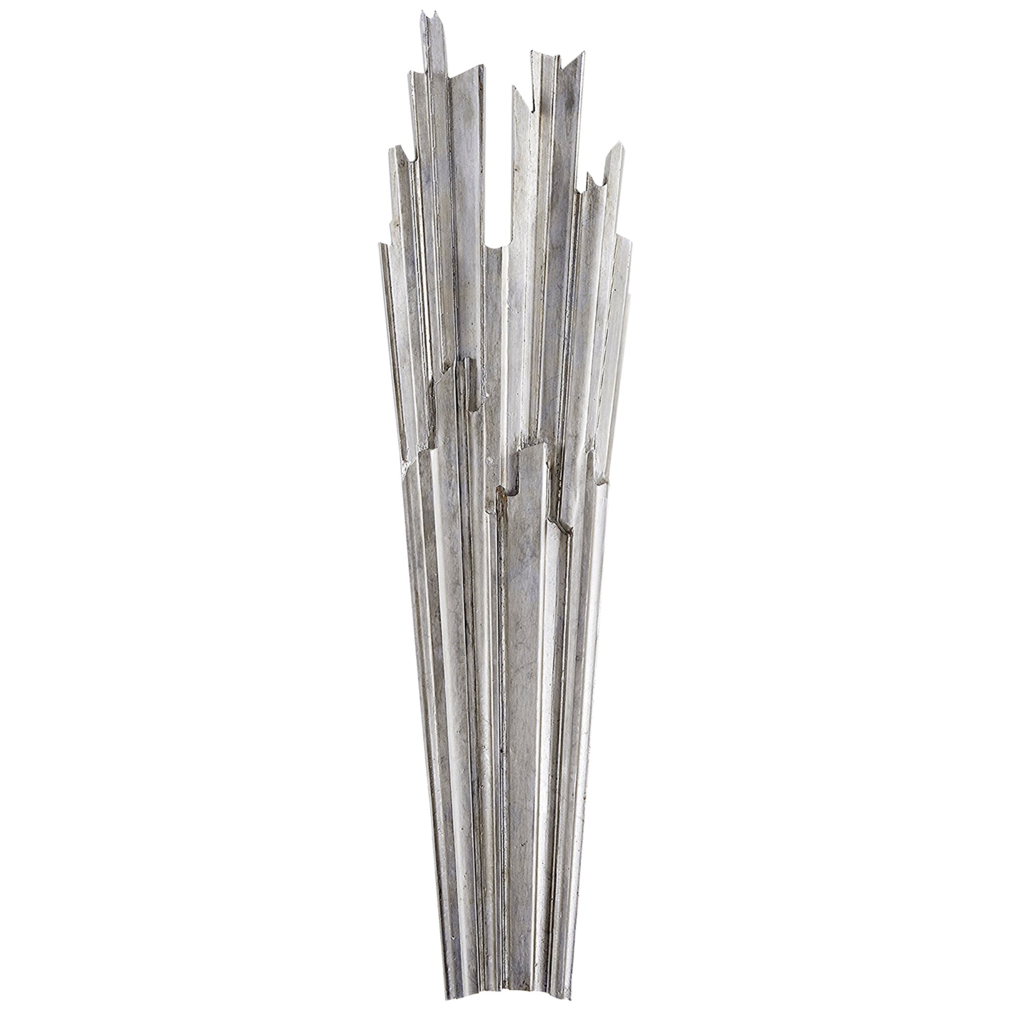 Chapman & Myers Claymore Tall Sconce in Burnished Silver Leaf Wall Light W10.5" x H38.5"