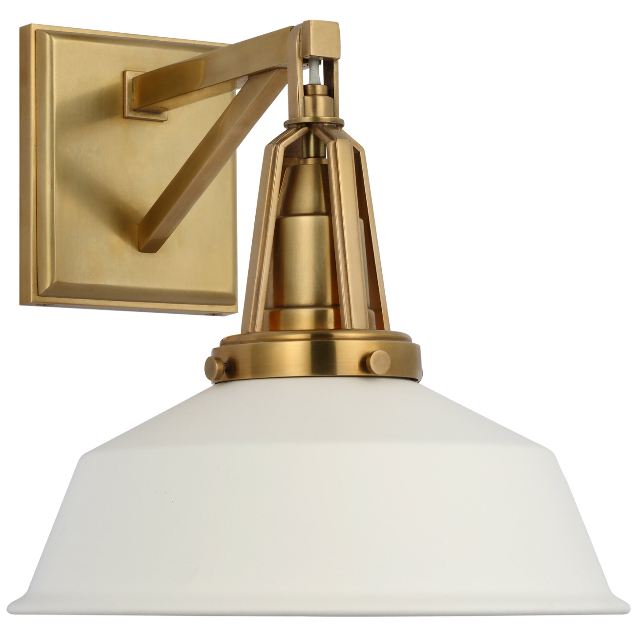 Chapman & Myers Layton 10" Sconce in Antique-Burnished Brass with Matte White shade Wall Light W10" x H10.25"