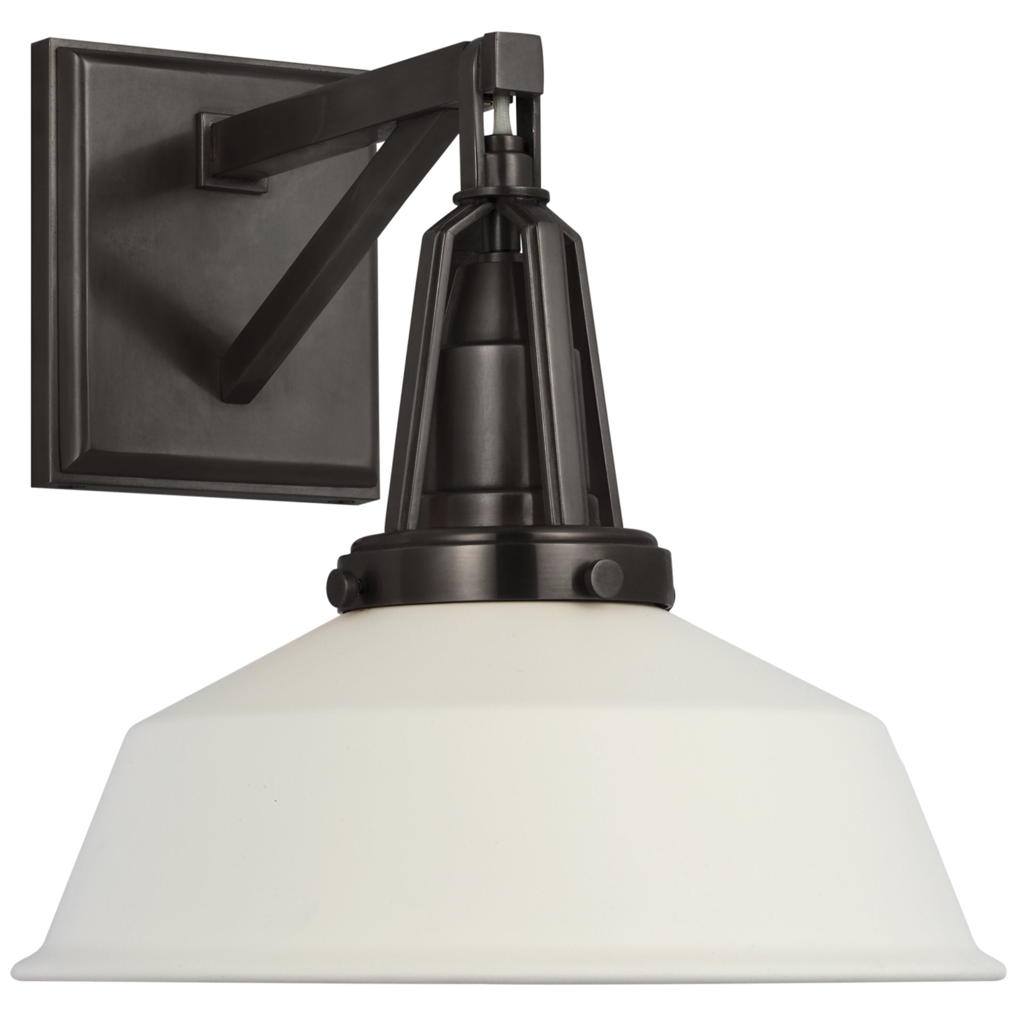 Chapman & Myers Layton 10" Sconce in Bronze with Matte White Shade Wall Light W10" x H10.25"