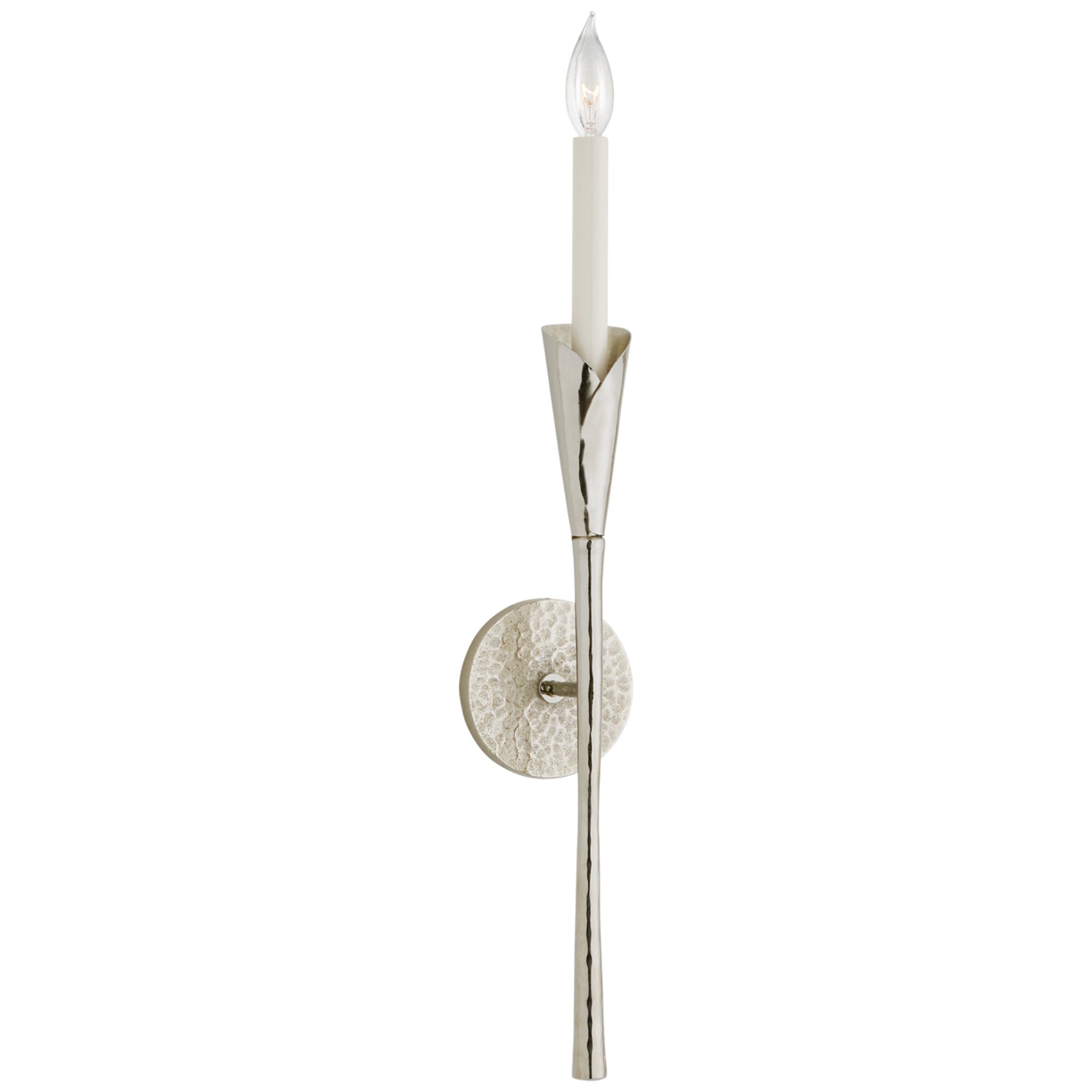 Chapman & Myers Aiden Tail Sconce in Polished Nickel Wall Light W4.5" x H22.75"