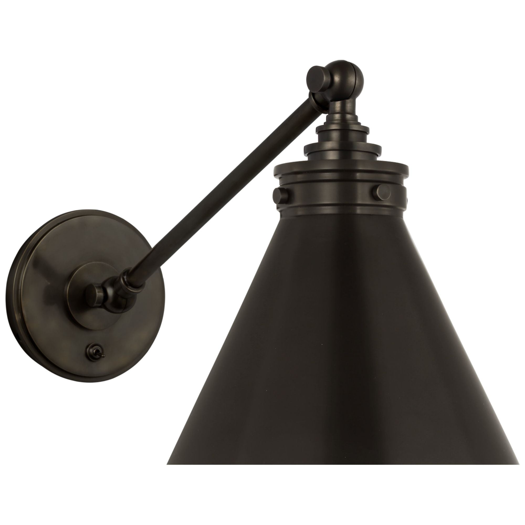 Chapman & Myers Parkington Single Library Wall Light in Bronze W8.5" x H9.75" - 11.5"