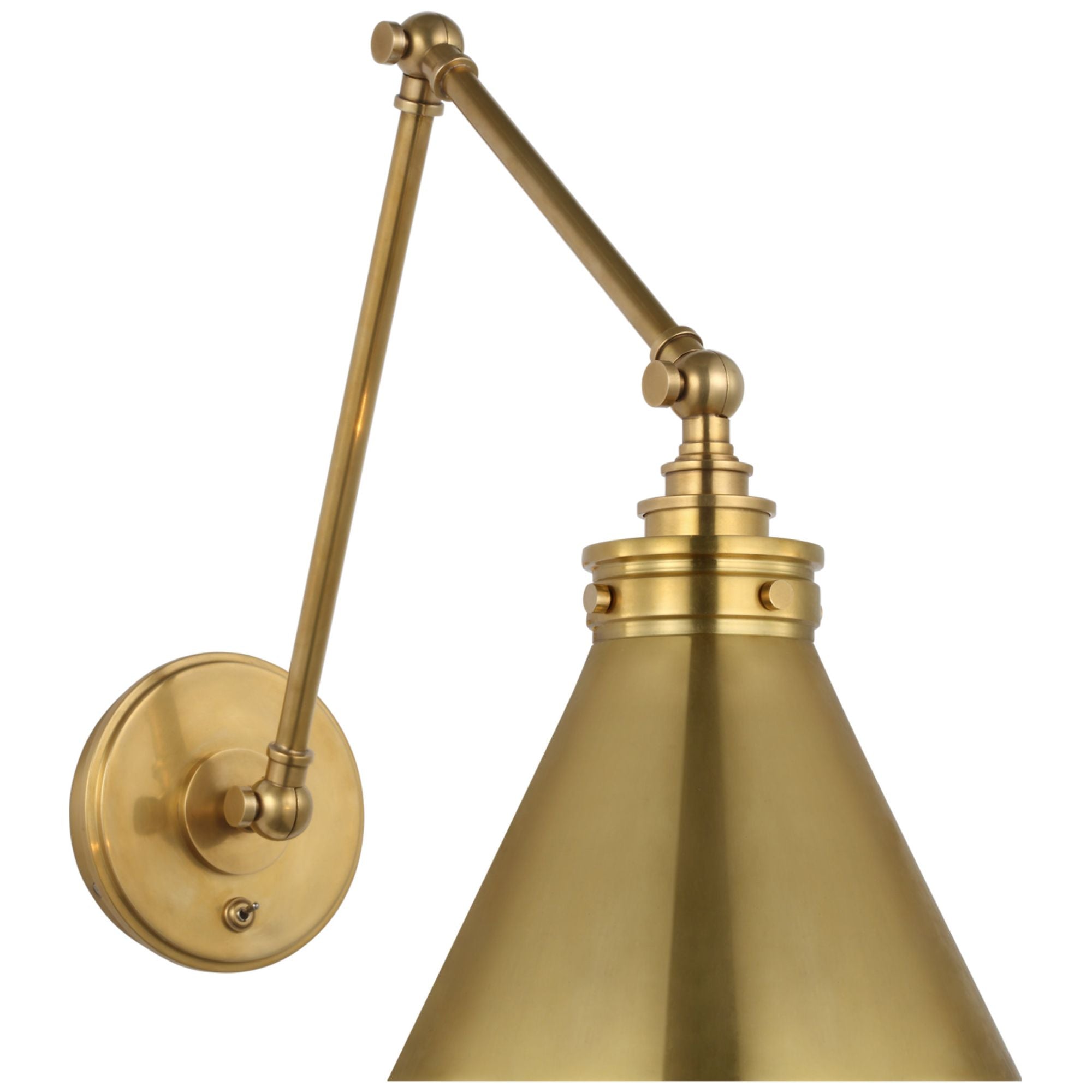 Chapman & Myers Parkington Double Library Wall Light in Antique-Burnished Brass W8.5" x H14" - 15"