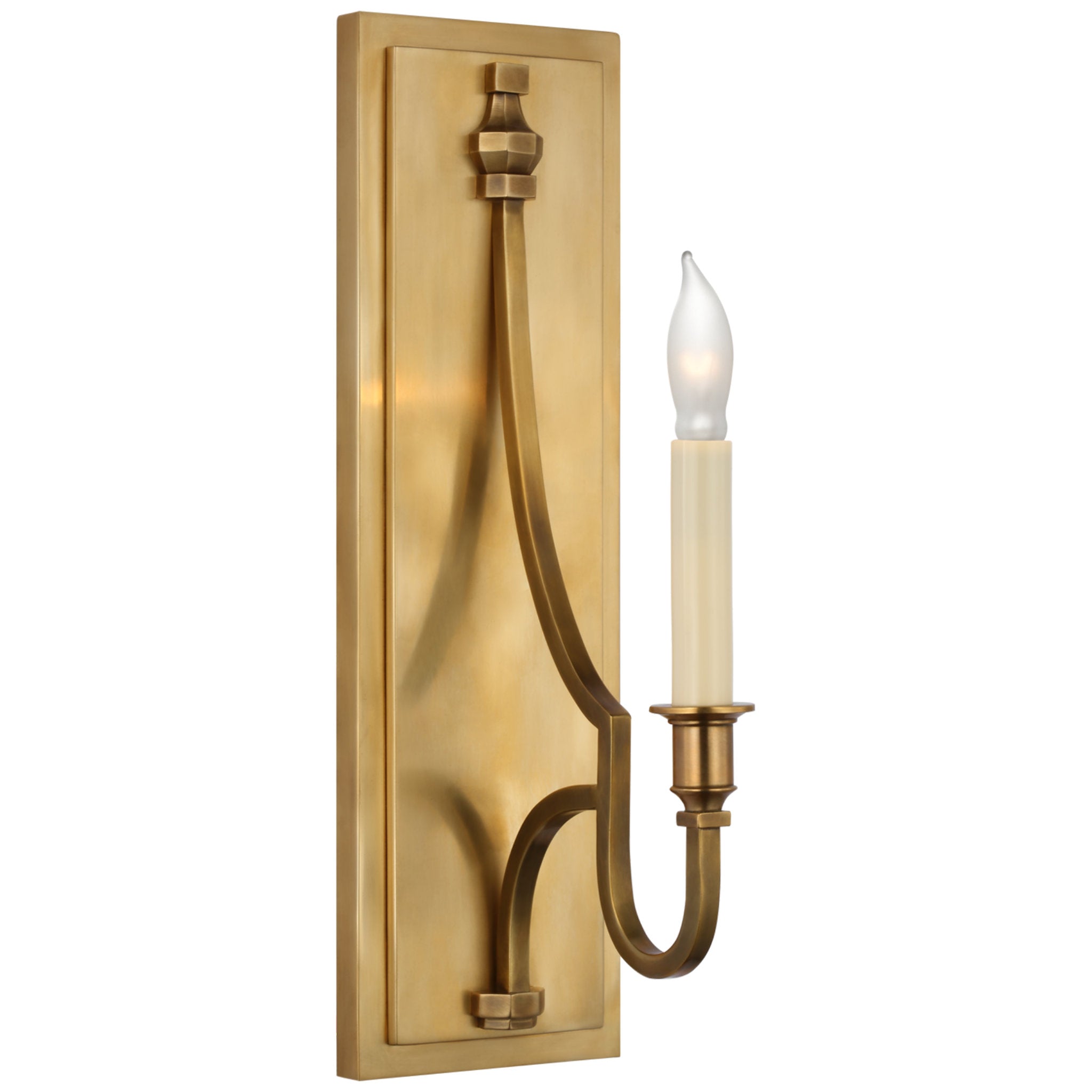 Chapman & Myers Mykonos Medium Sconce in Antique-Burnished Brass Wall Light W4.75" x H16"