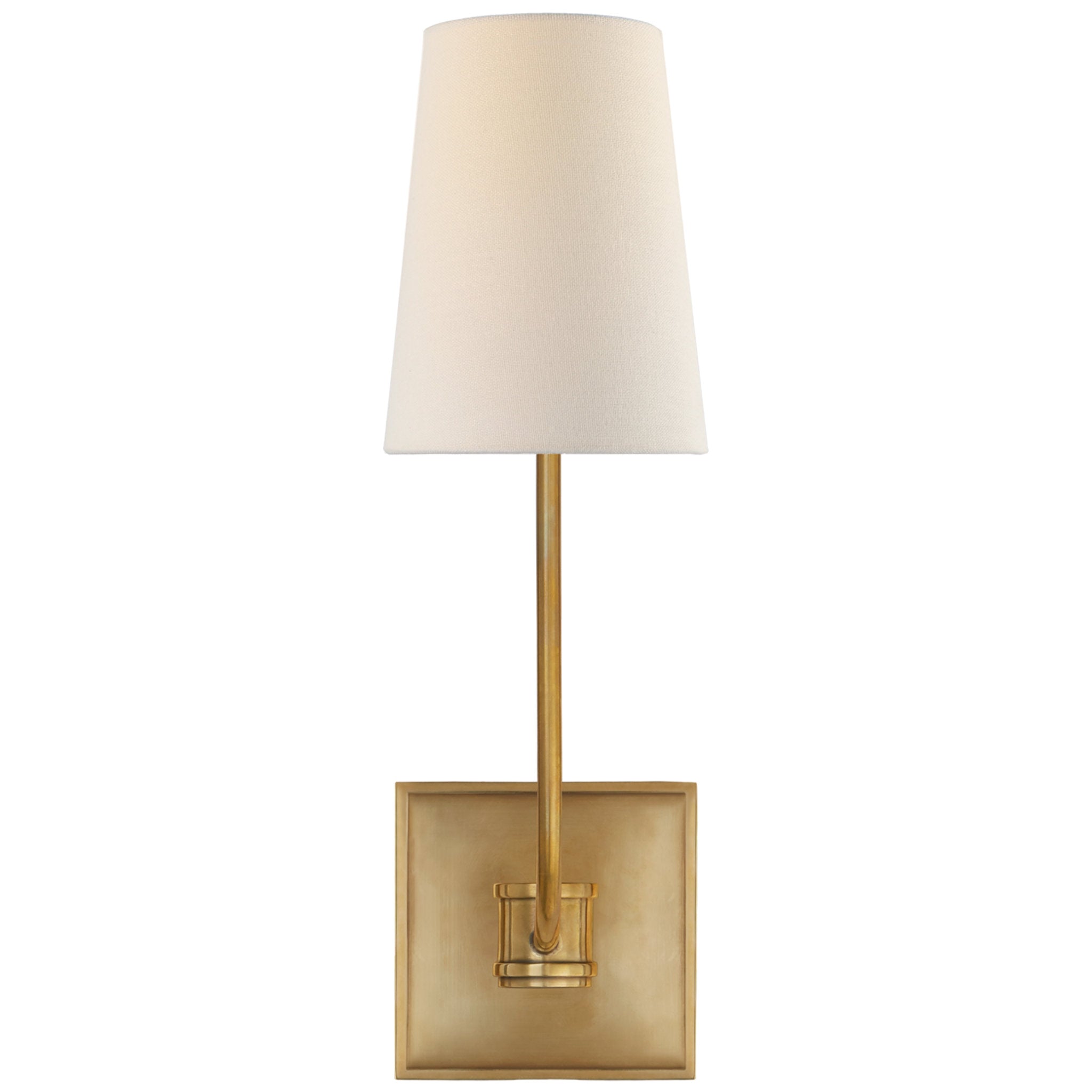 Chapman & Myers Venini Single Sconce in Antique-Burnished Brass with Linen Shade Wall Light W4.75" x H15.5"