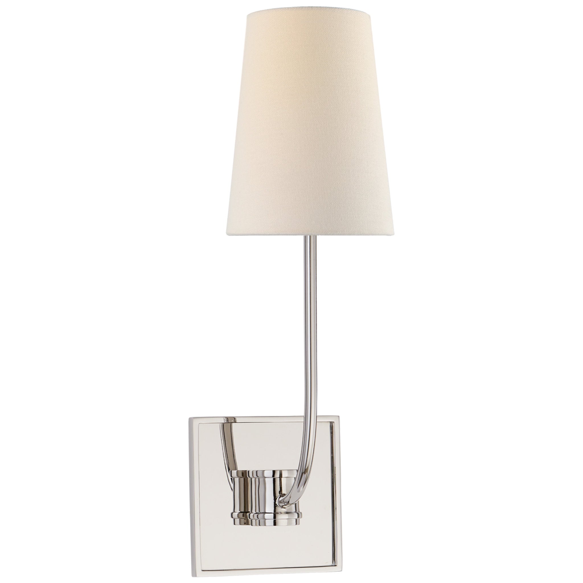 Chapman & Myers Venini Single Sconce in Polished Nickel with Linen Shade Wall Light W4.75" x H15.5"